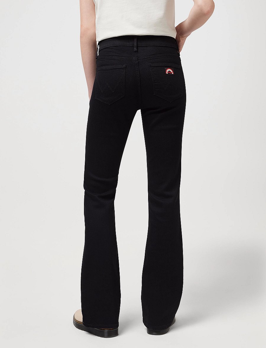 Wrangler - FLARE - alt eriti laia säärega teksad - retro black - 5