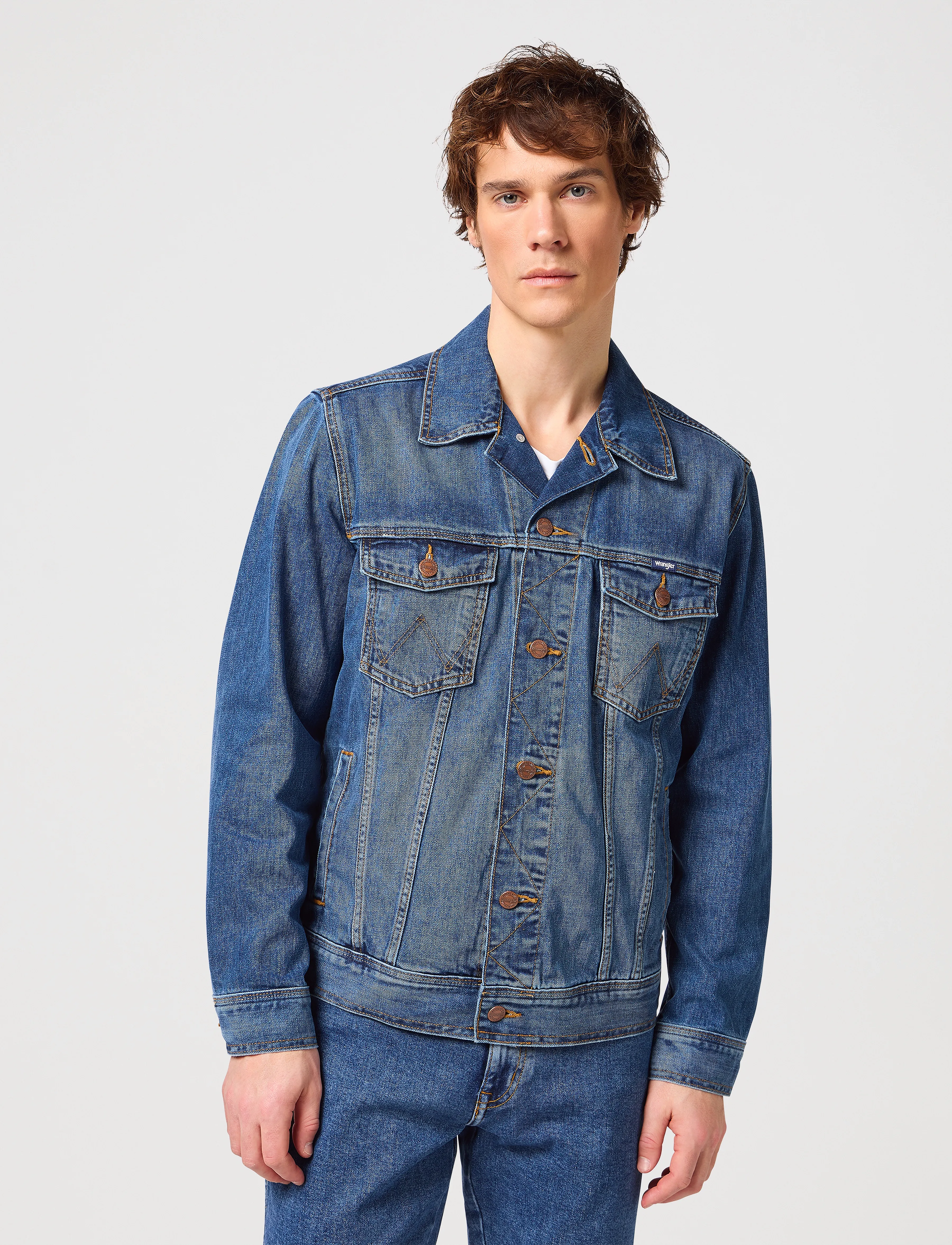 Wrangler Classic Jacket, S, Jackets, Blau - Denim, Männerswear