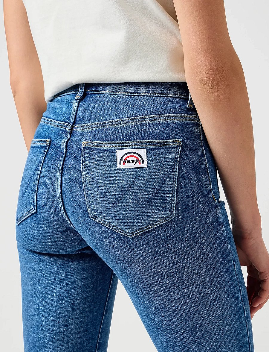 Wrangler - FLARE - džinsi ar zvanveida galiem - raven - 5