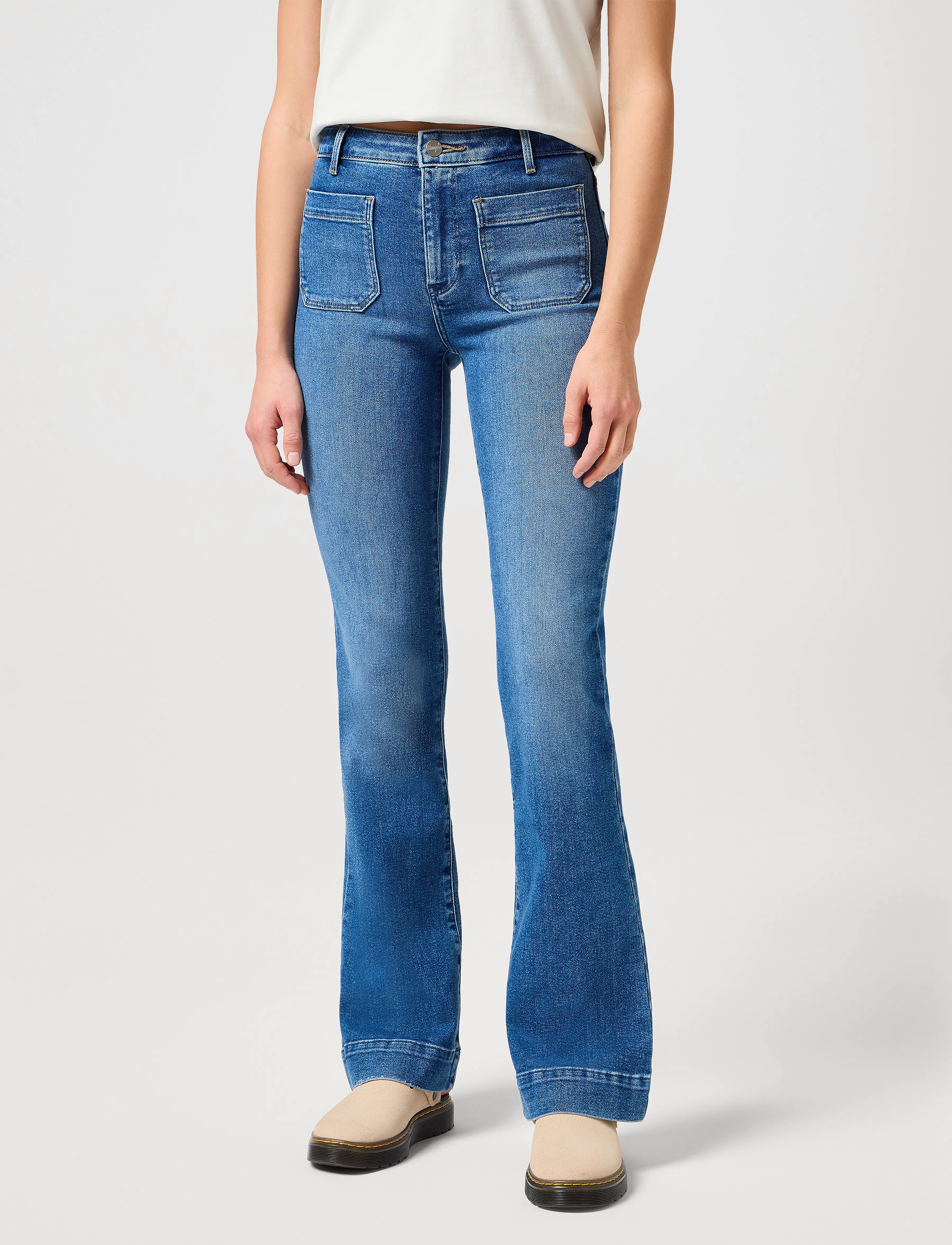 Wrangler Flare, 28 x 30, Jeans, Blau - Flares, Frauen