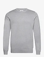 CREW KNIT - MID GREY MELEE