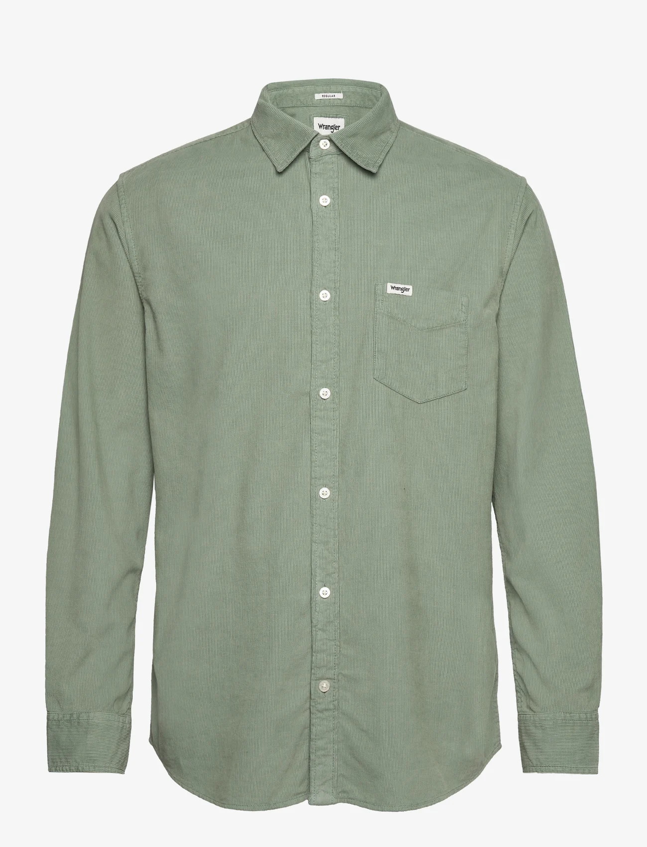 Wrangler - 1 POCKET SHIRT - corduroy shirts - green milieu - 0