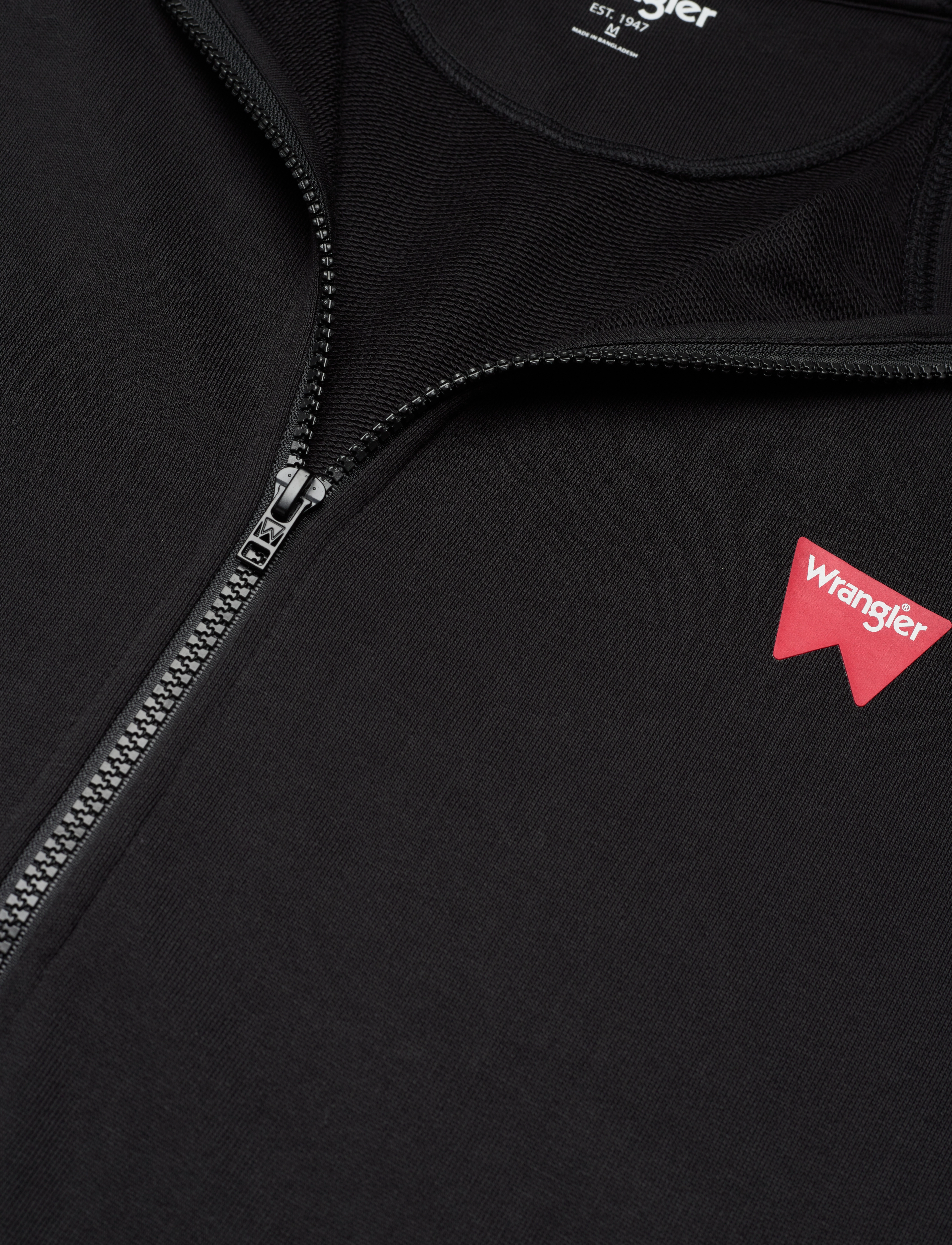 Wrangler - FUNNEL NECK ZIP - real black - 2