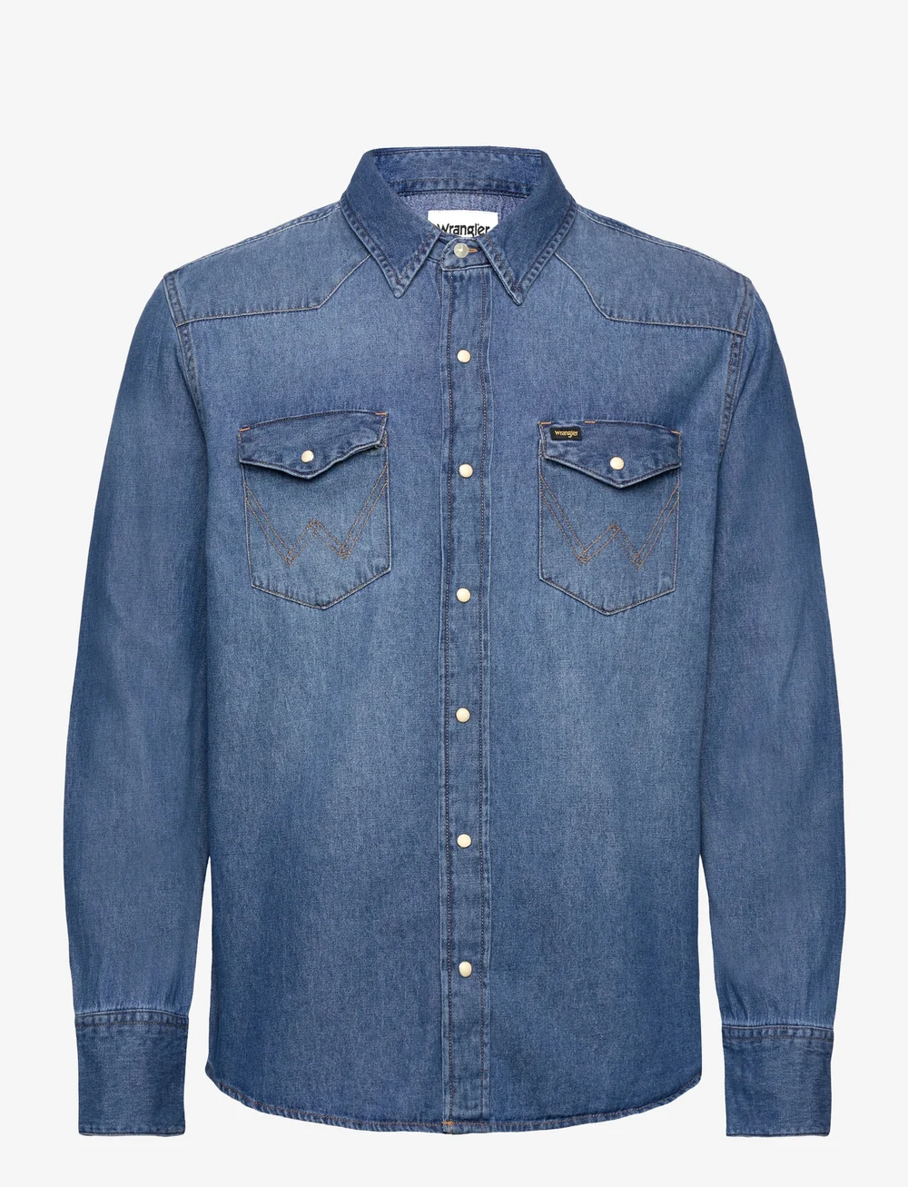 Wrangler - 27MW - denim shirts - icon mid stone - 1