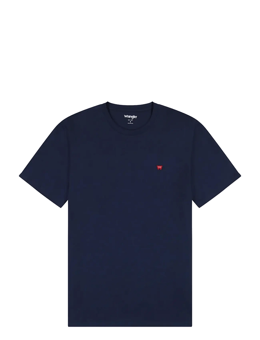 Wrangler - SIGN OFF TEE - kurzärmelige t-shirts - navy - 1