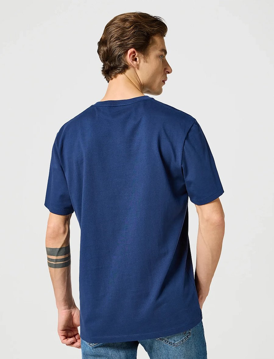 Wrangler - SIGN OFF TEE - kurzärmelige t-shirts - navy - 4