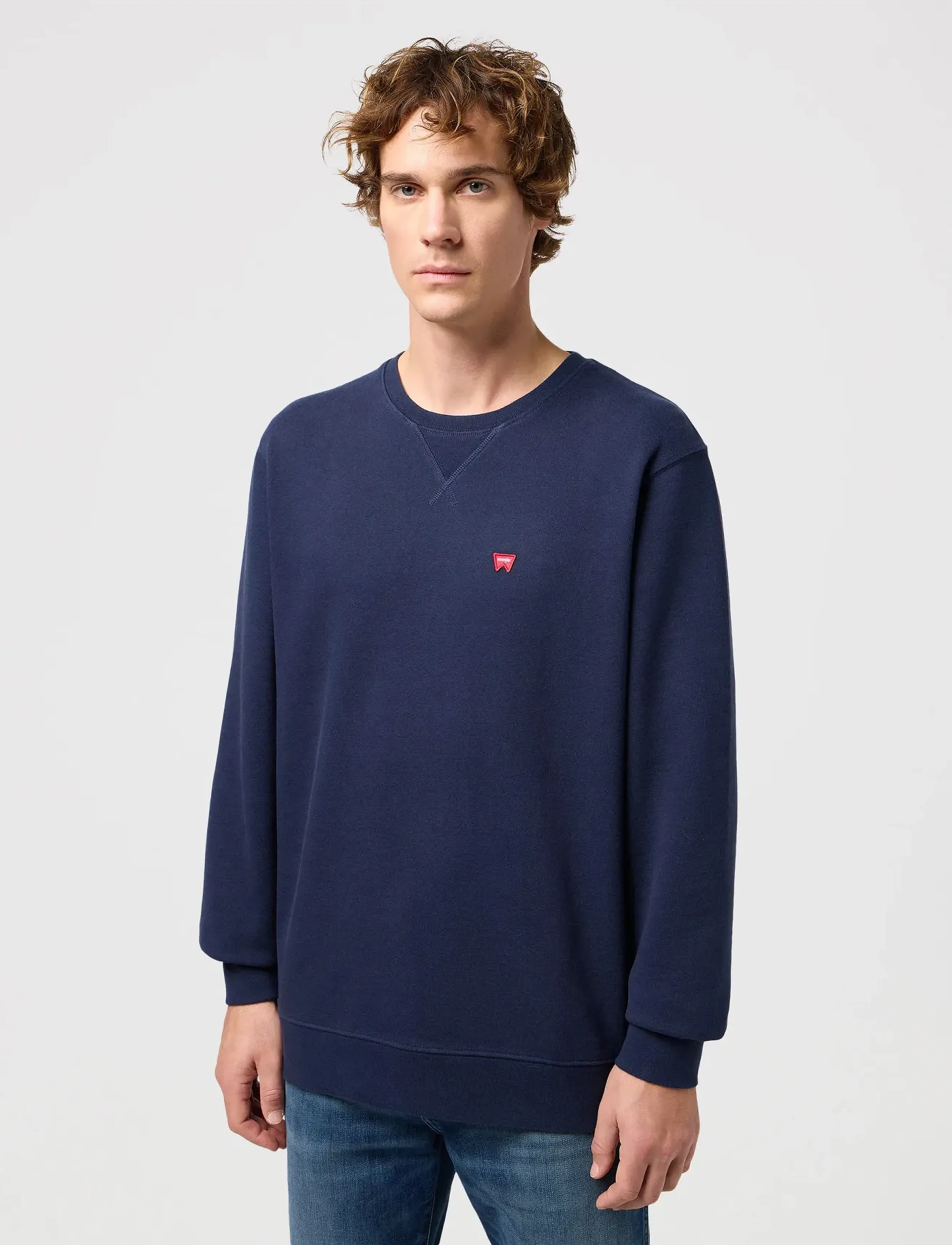 Wrangler Sign Off Crew, S, Navy, Sweatshirts & Hættetrøjer > Sweatshirts, Herre