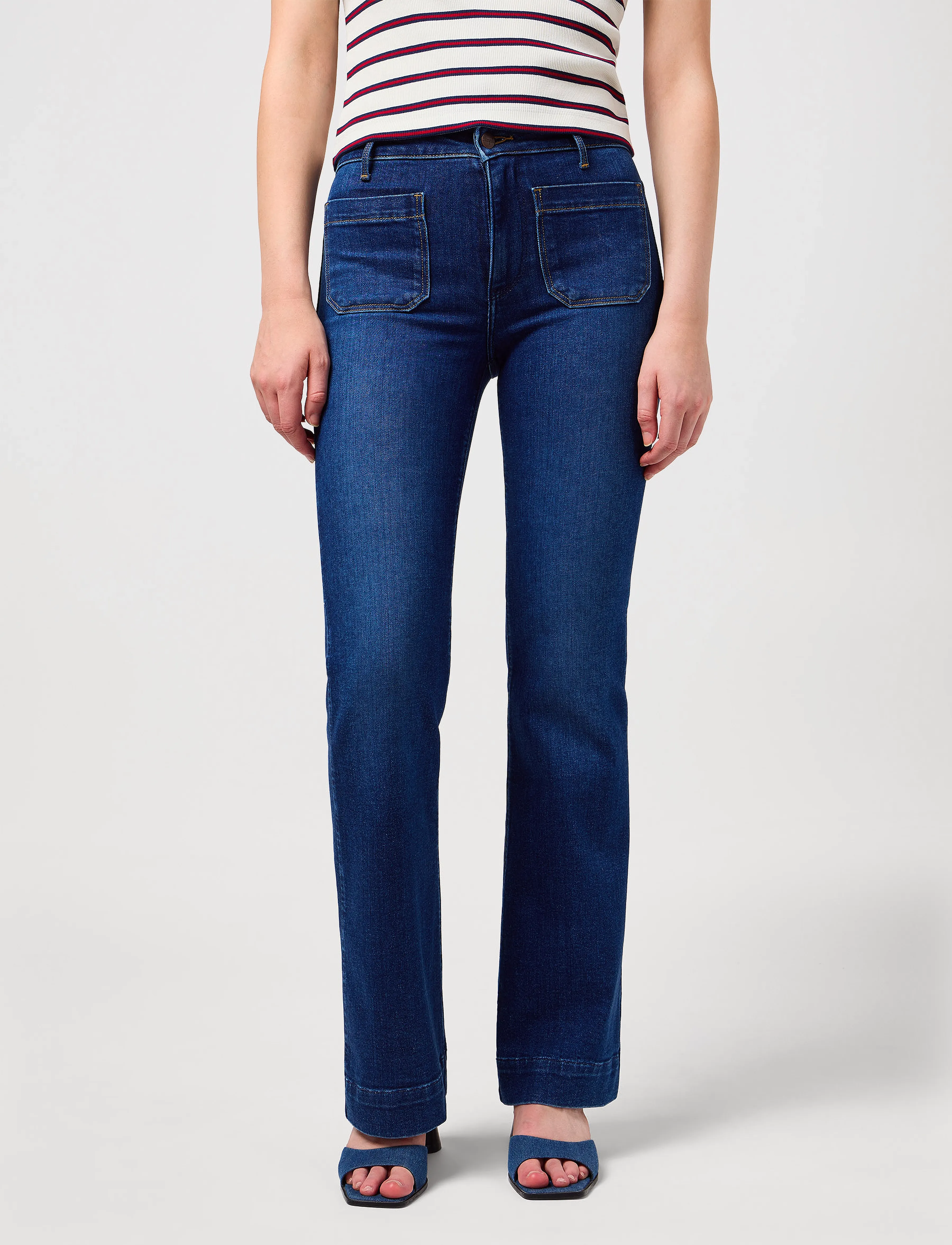 Wrangler Flare, 32 x 32, Blue, Jeans > Flares, Dame