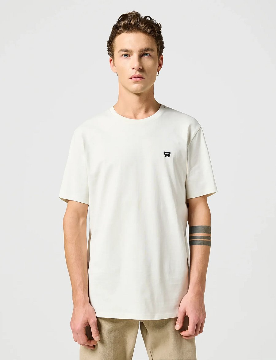 Wrangler - SIGN OFF TEE - lühikeste varrukatega t-särgid - vintage white - 0