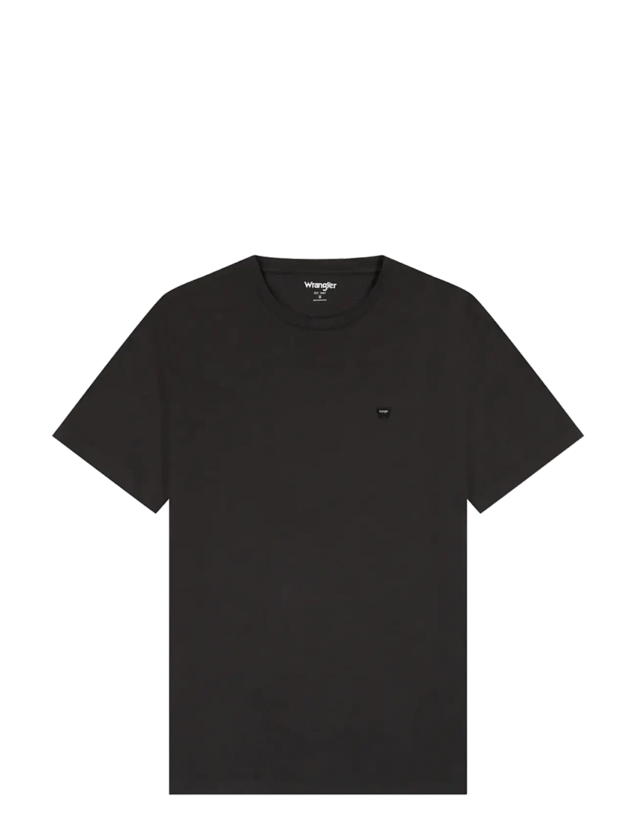 Wrangler - SIGN OFF TEE - kurzärmelige t-shirts - faded black - 1