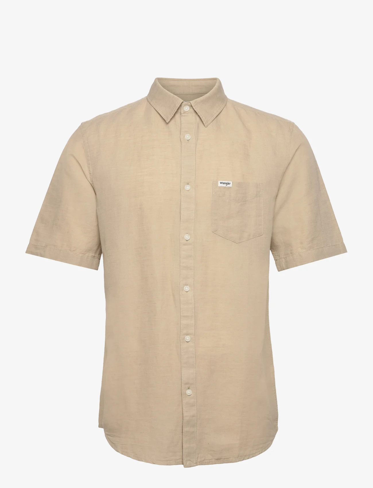 Wrangler - SS 1 PKT SHIRT - linen shirts - plaza taupe - 0