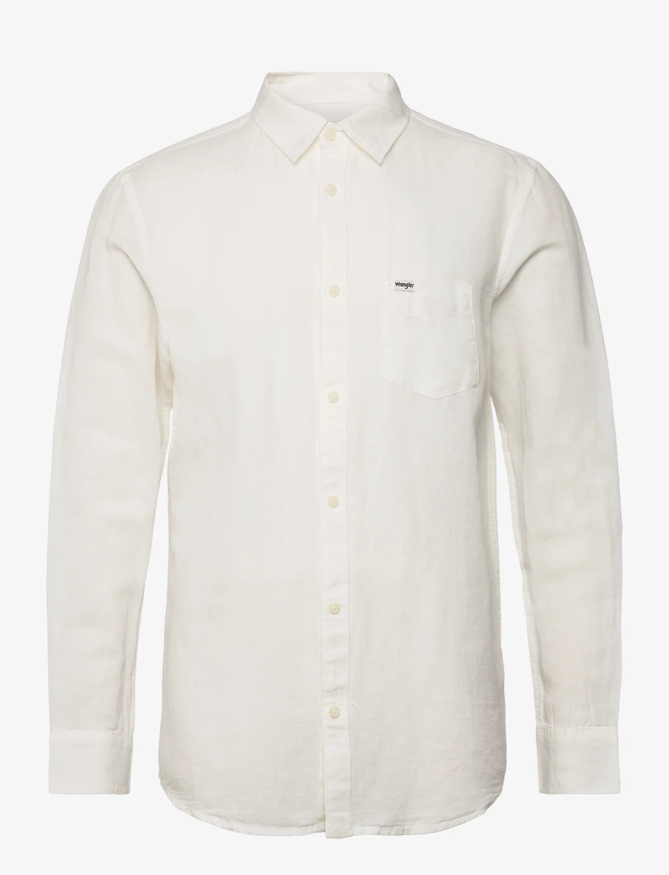 Wrangler - LS 1 PKT SHIRT - linnen overhemden - worn white - 0