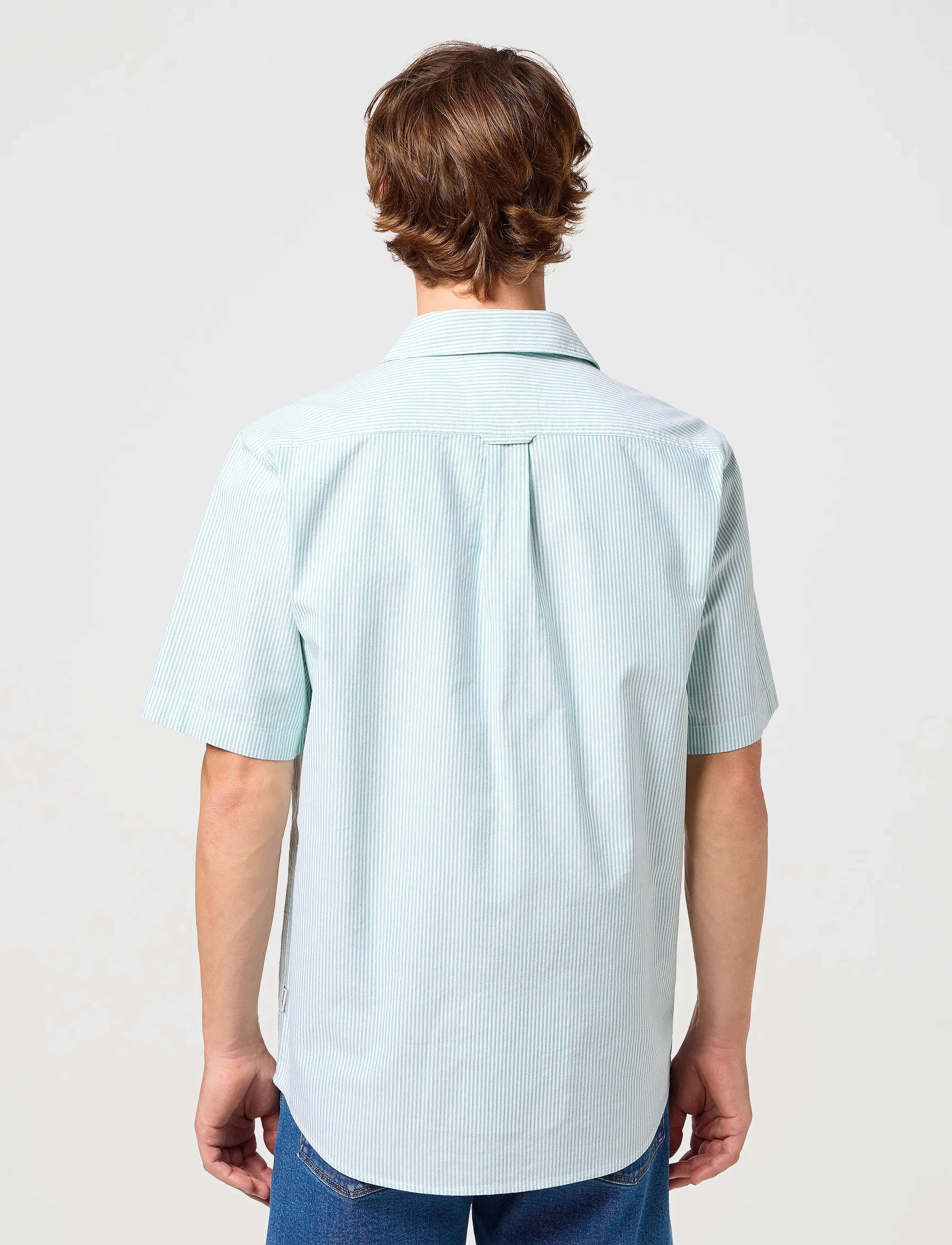 Wrangler - SS SHIRT - green stripe oxford - 4