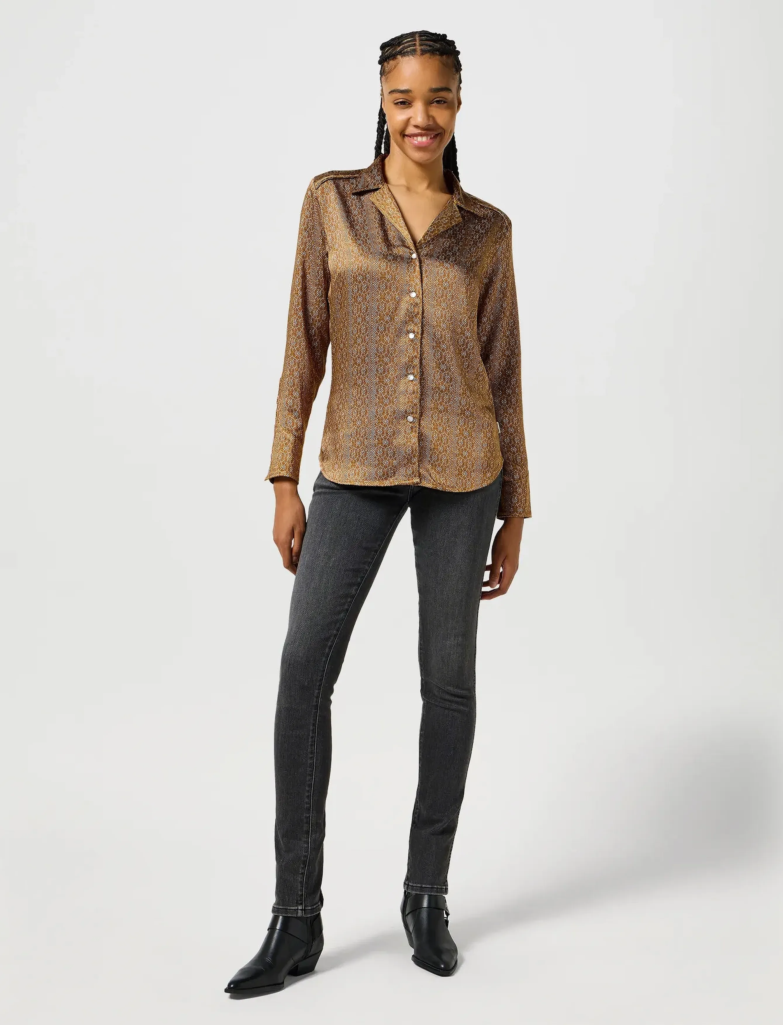 Wrangler - SLIM BLOUSE - langærmede bluser - dijon - 2