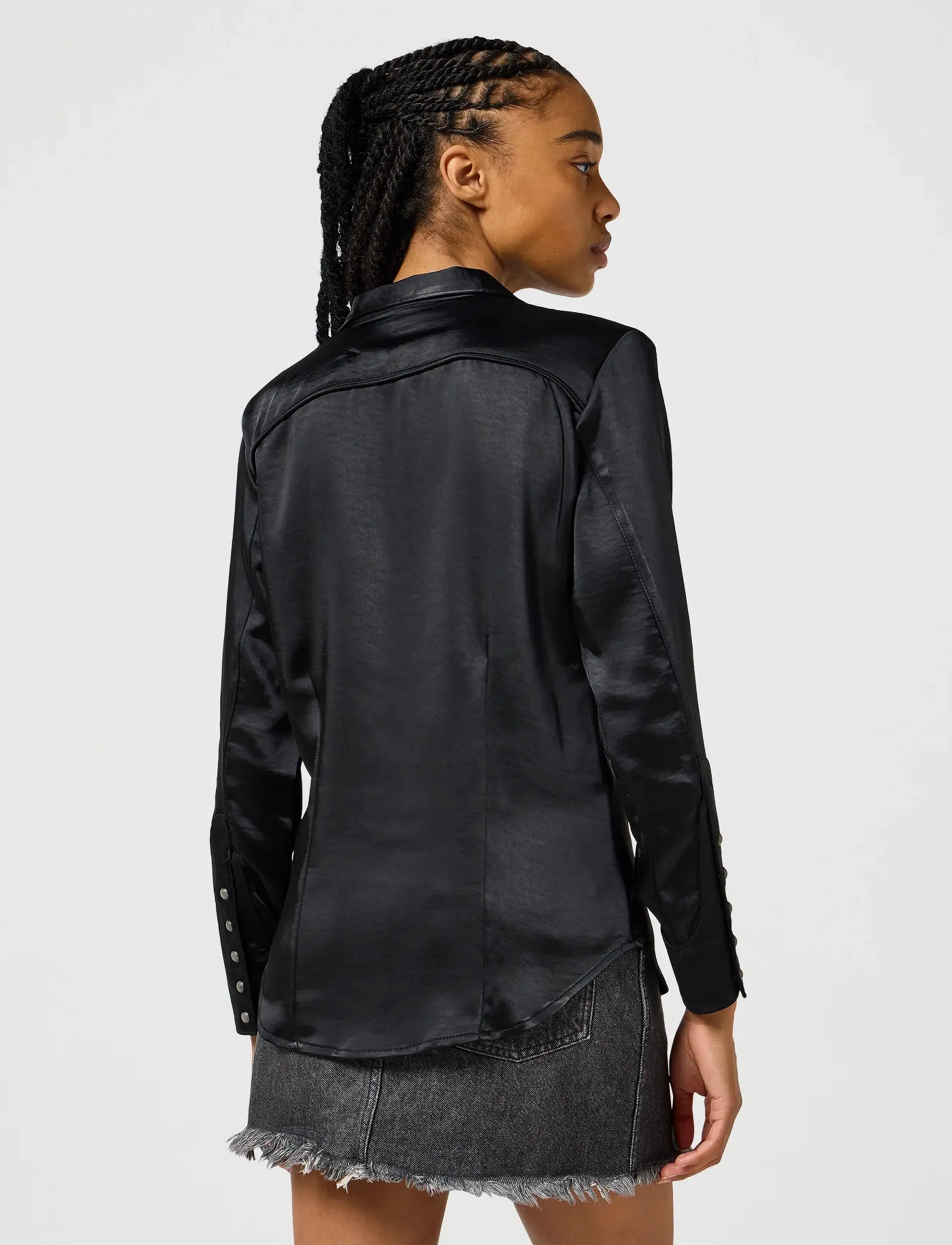 Wrangler - SLIM BLOUSE - långärmade blusar - black - 3