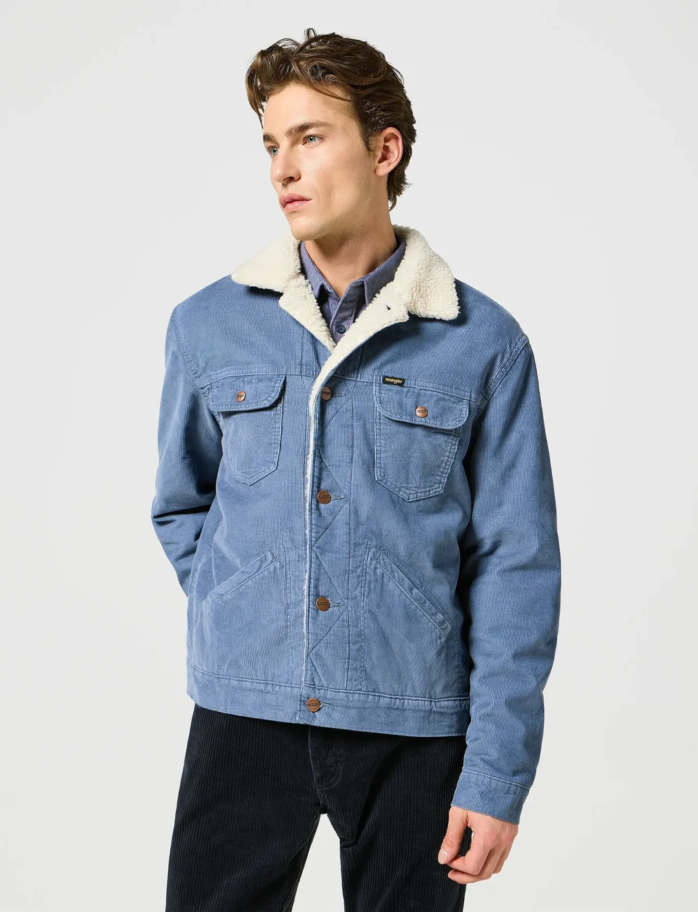 Wrangler - 124MJ SHERPA - voodriga teksajakid - grisaille - 0