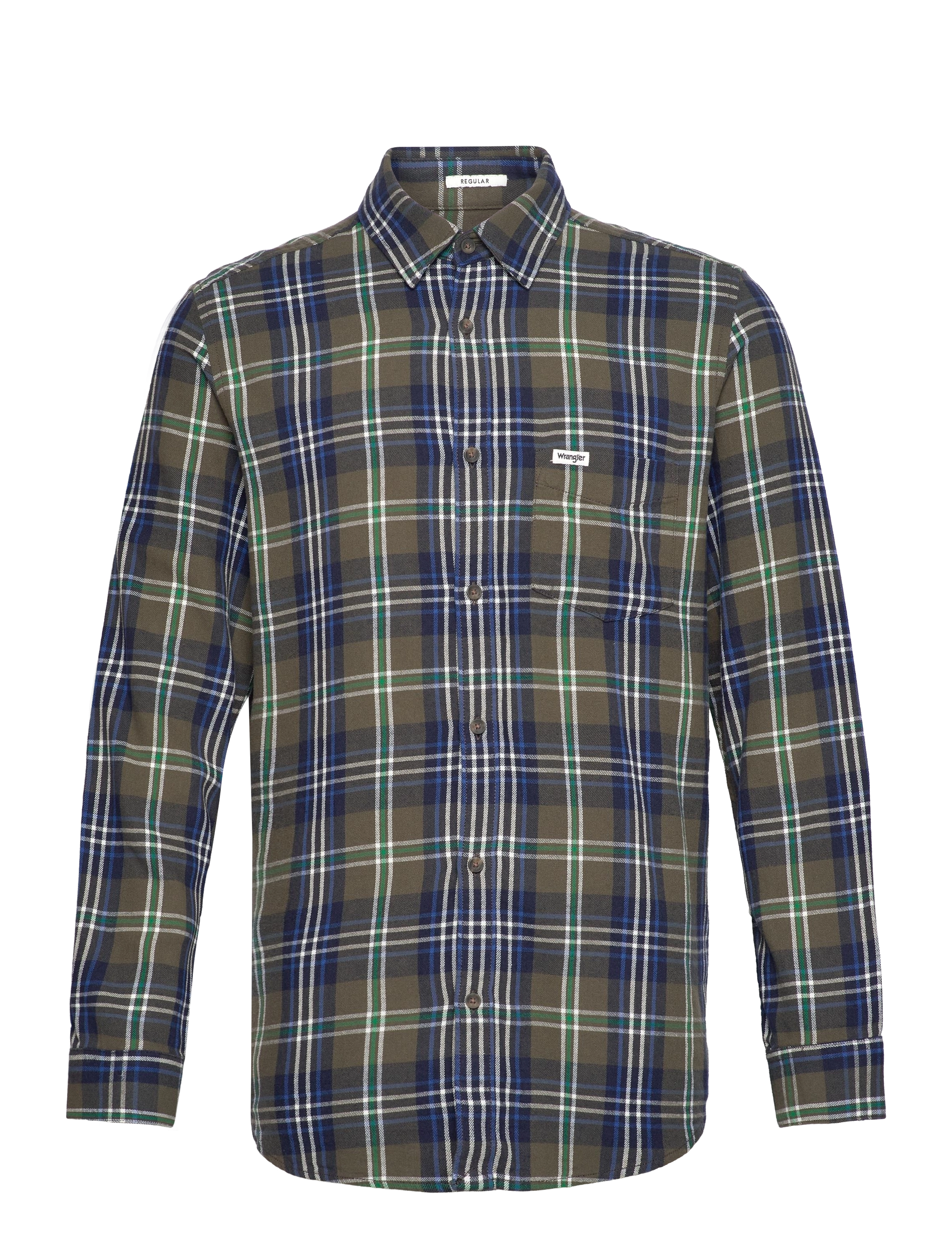 Wrangler 1 PKT SHIRT - Ruudulised särgid - GREEN BLUE / green