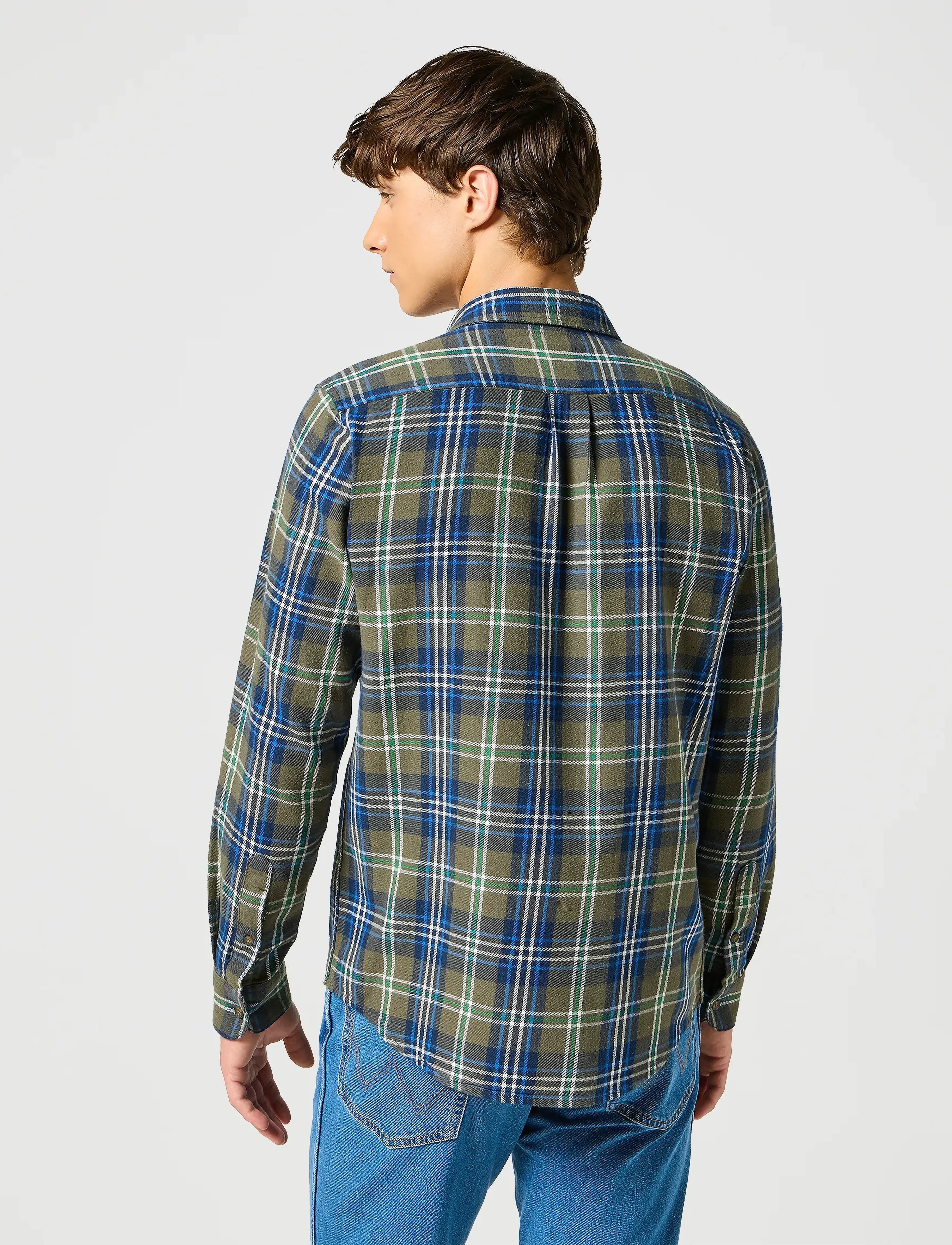 Wrangler - 1 PKT SHIRT - karierte hemden - green blue - 4