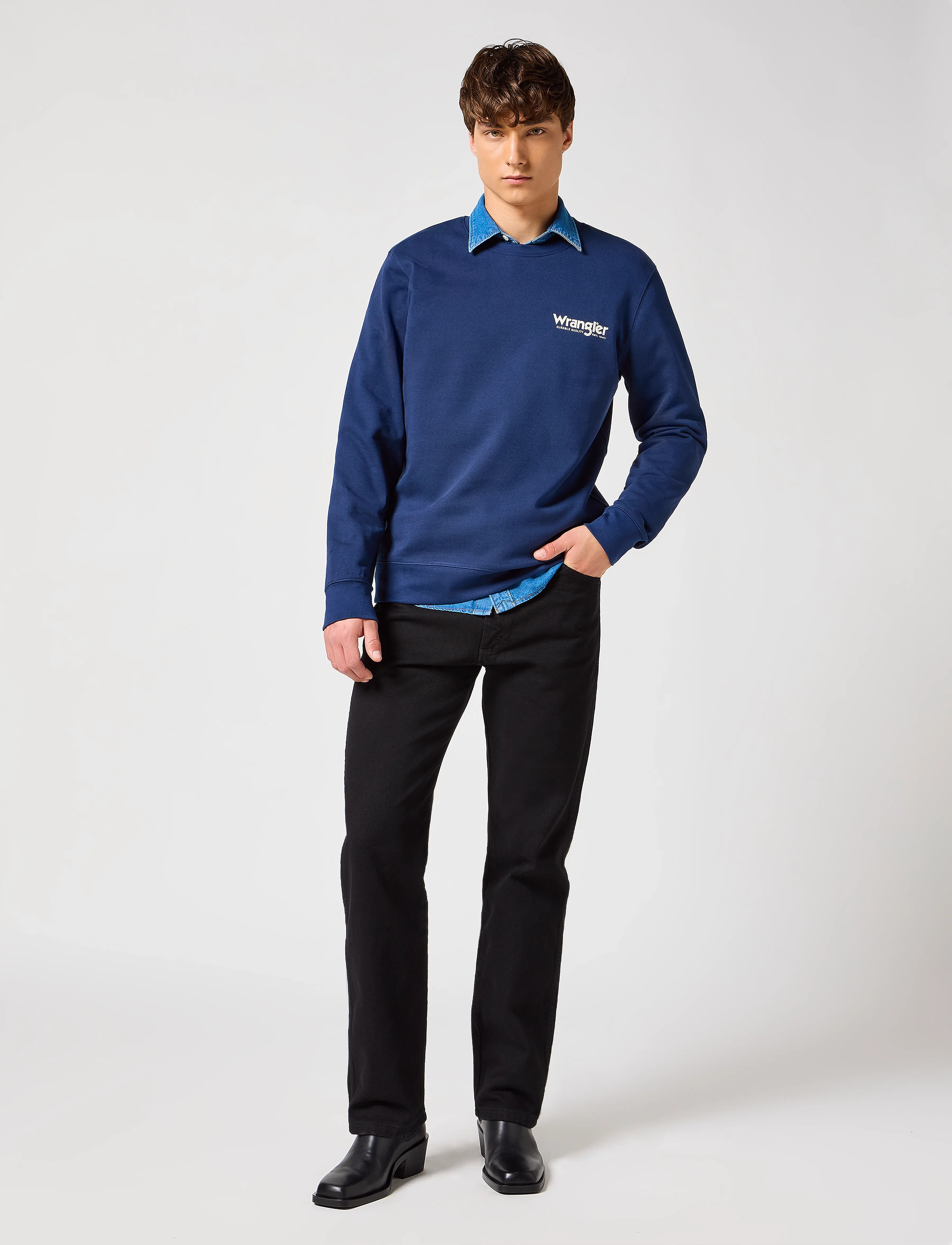 Wrangler - 13MWZ - regular jeans - shadow black - 5