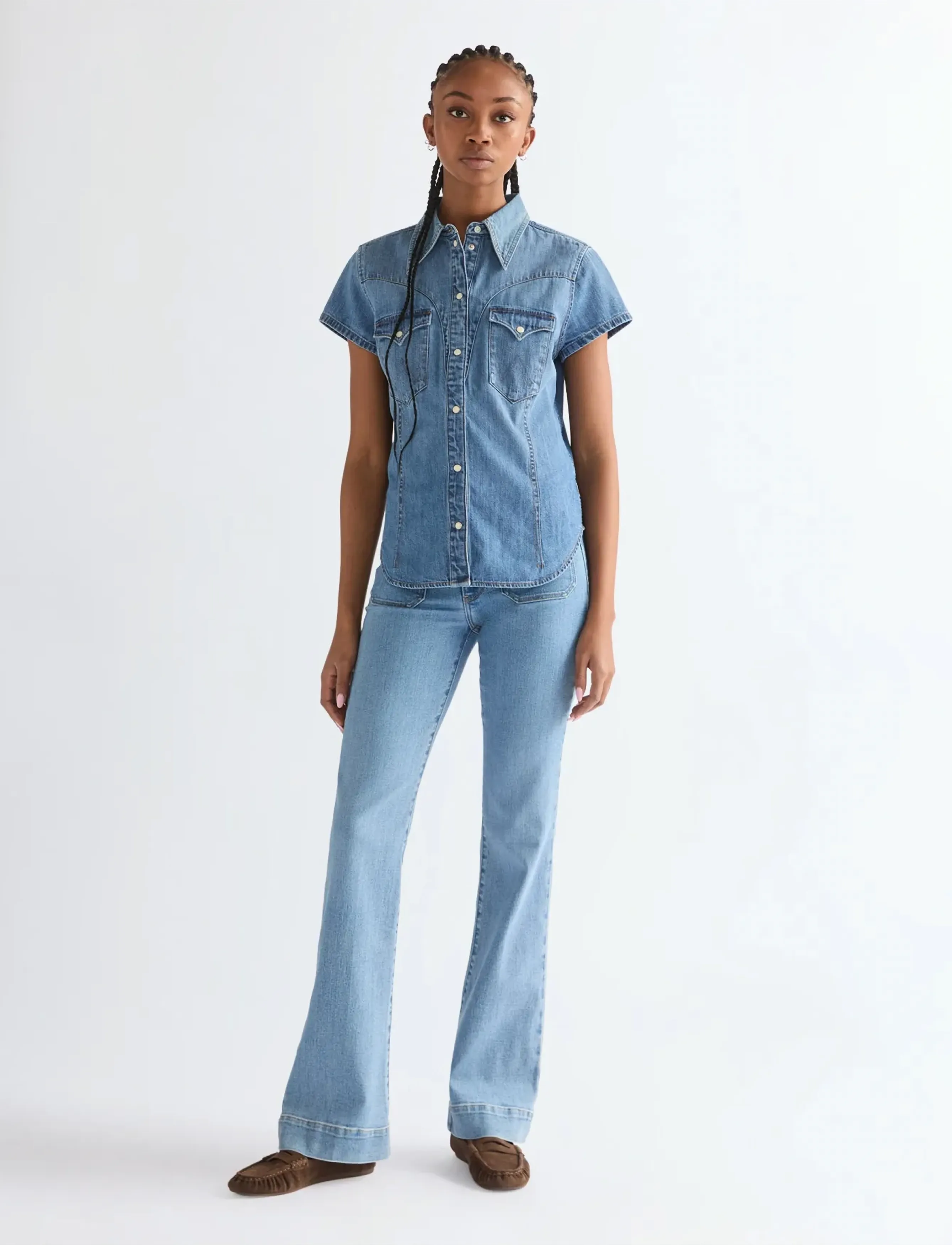 Wrangler - FLARE - alt eriti laia säärega teksad - velvet sky - 4