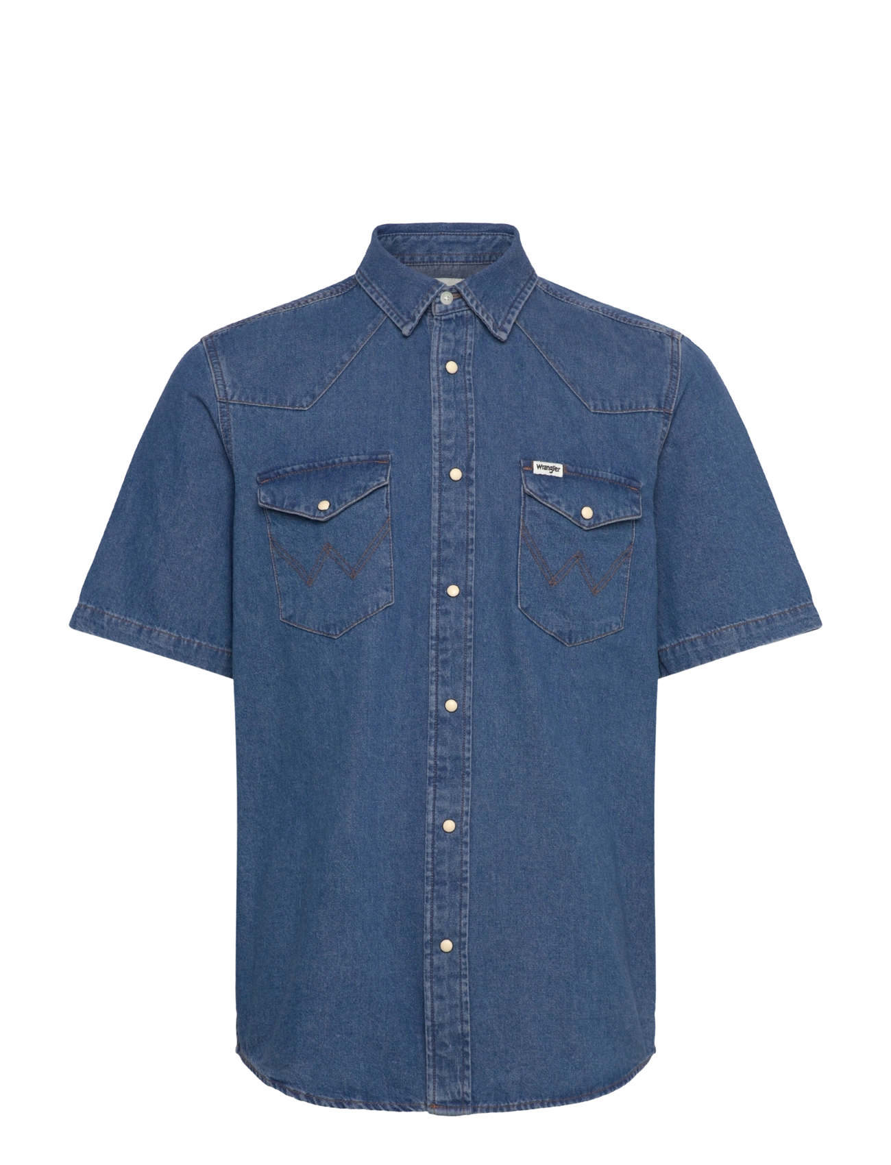 WRANGLER Ss Western Shirt Blau - M - Herren