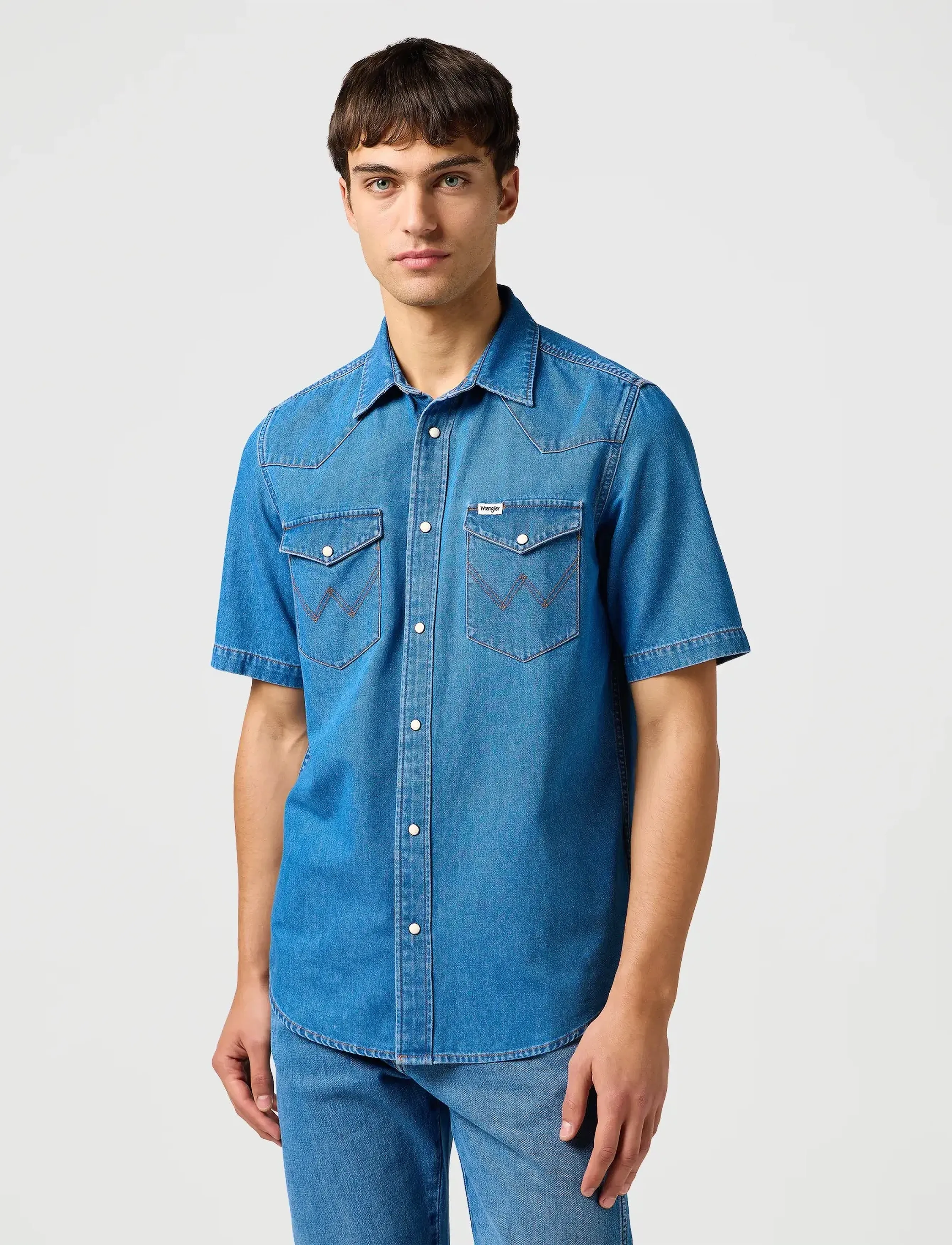 Wrangler - Ss Western Shirt - short-sleeved shirts - cool medium - 0