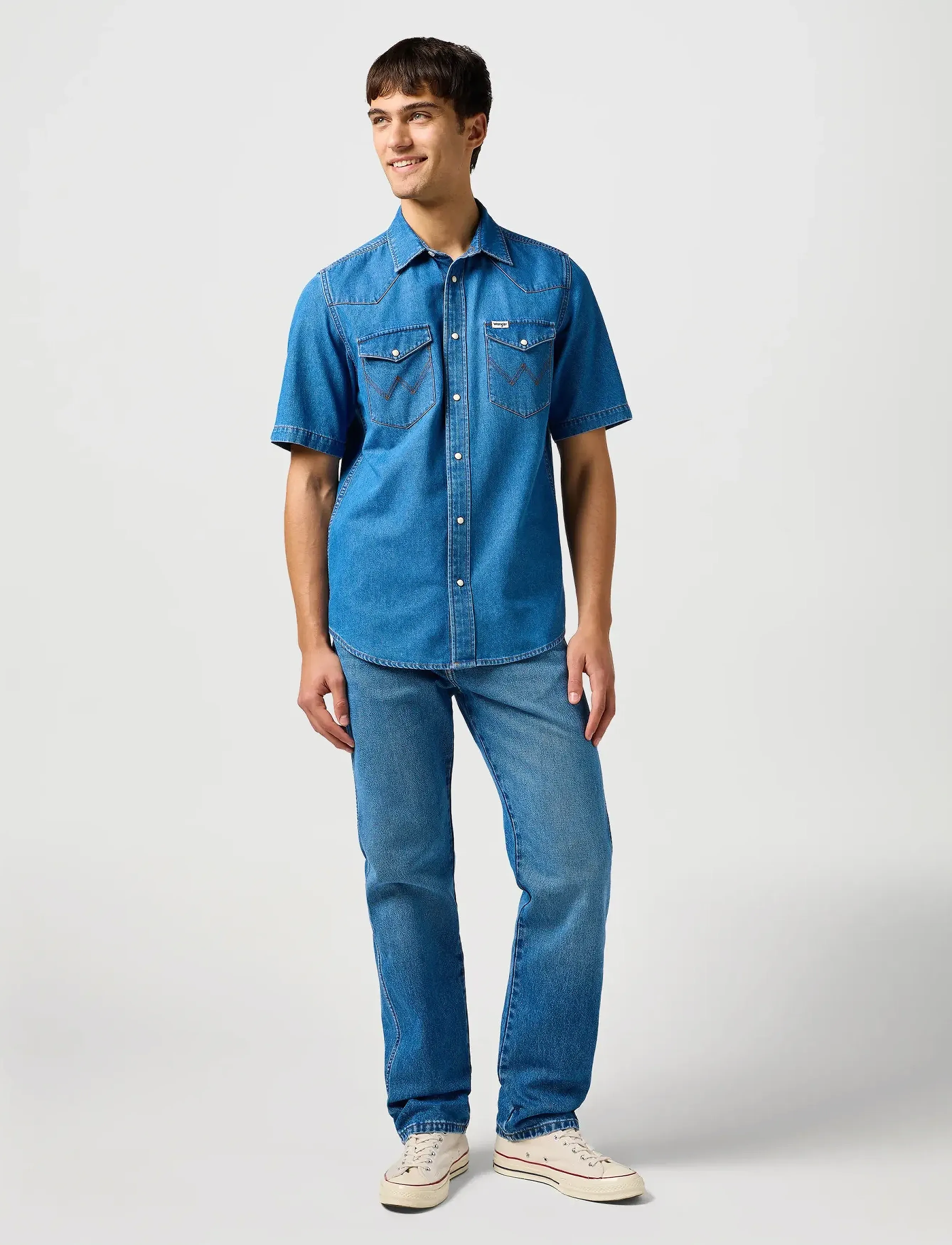 Wrangler - Ss Western Shirt - short-sleeved shirts - cool medium - 4