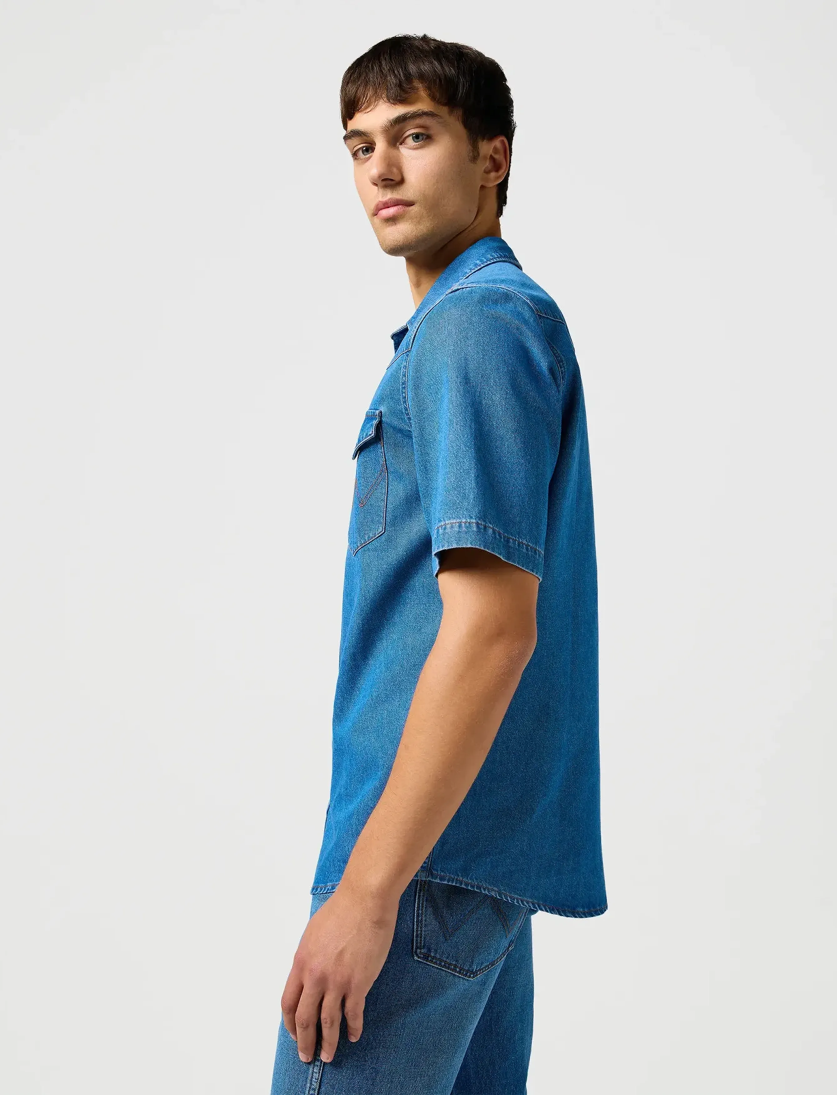 Wrangler - Ss Western Shirt - short-sleeved shirts - cool medium - 5