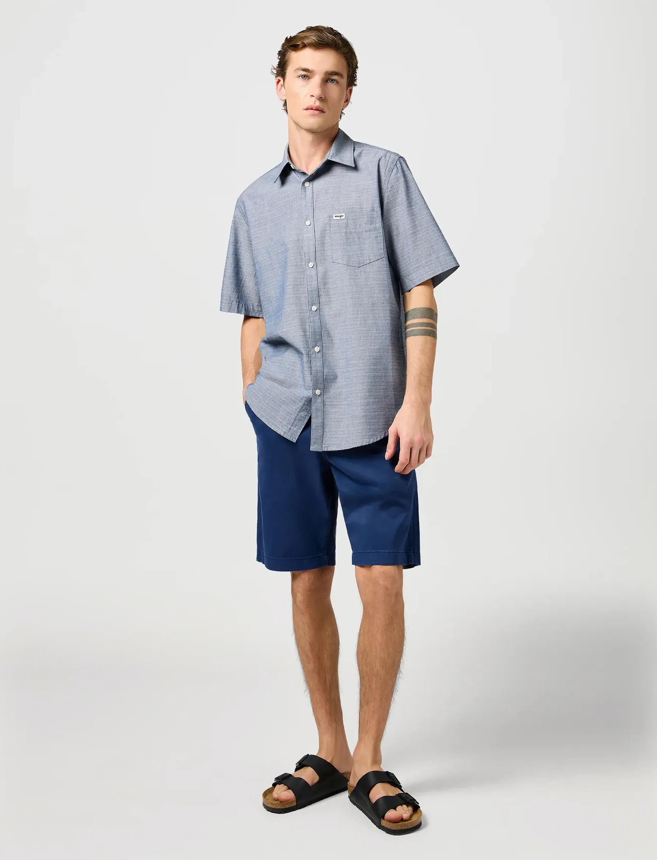 Wrangler - Ss 1 Pkt Shirt - laveste priser - navy - 4