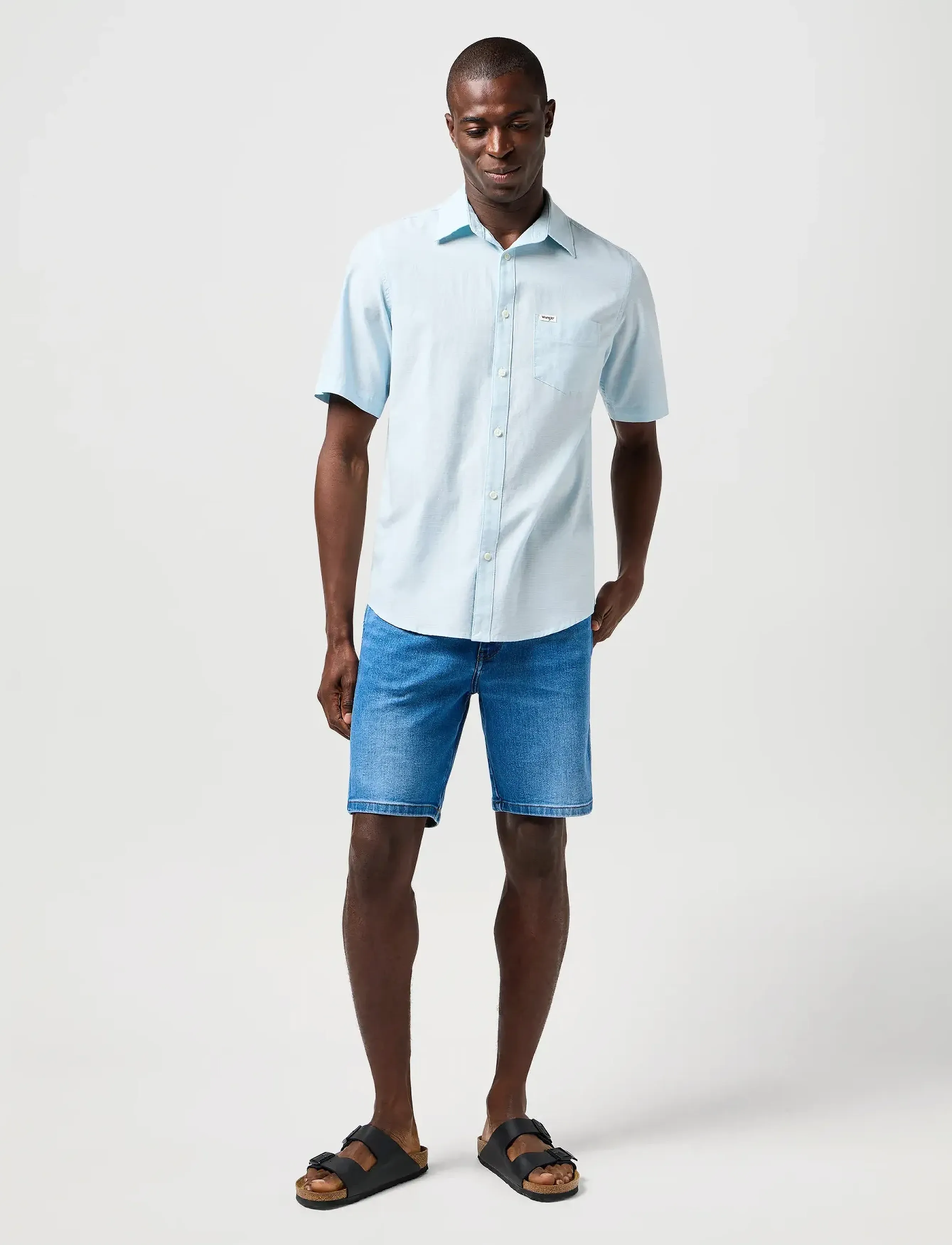 Wrangler - Ss 1 Pkt Shirt - laveste priser - dream blue - 4