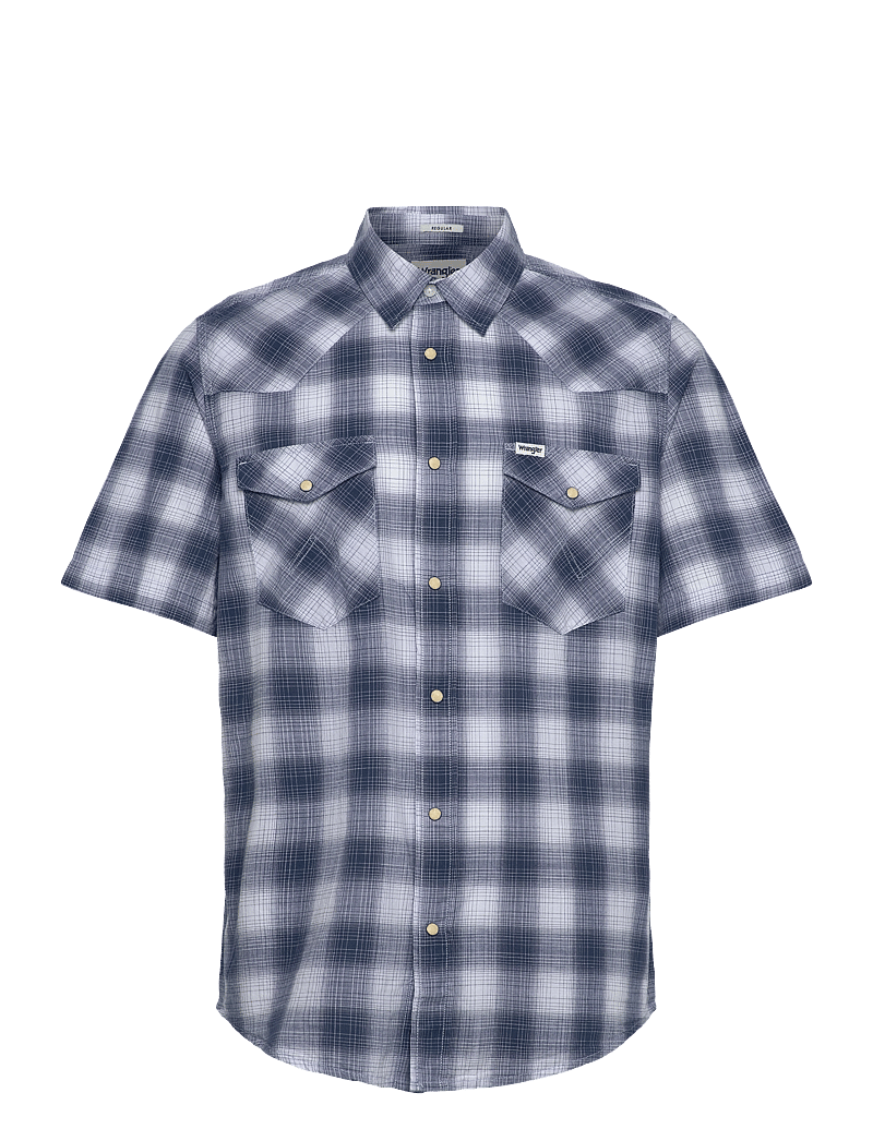 Wrangler - Ss Western Shirt - lühikeste varrukatega särgid - blue shadow - 1