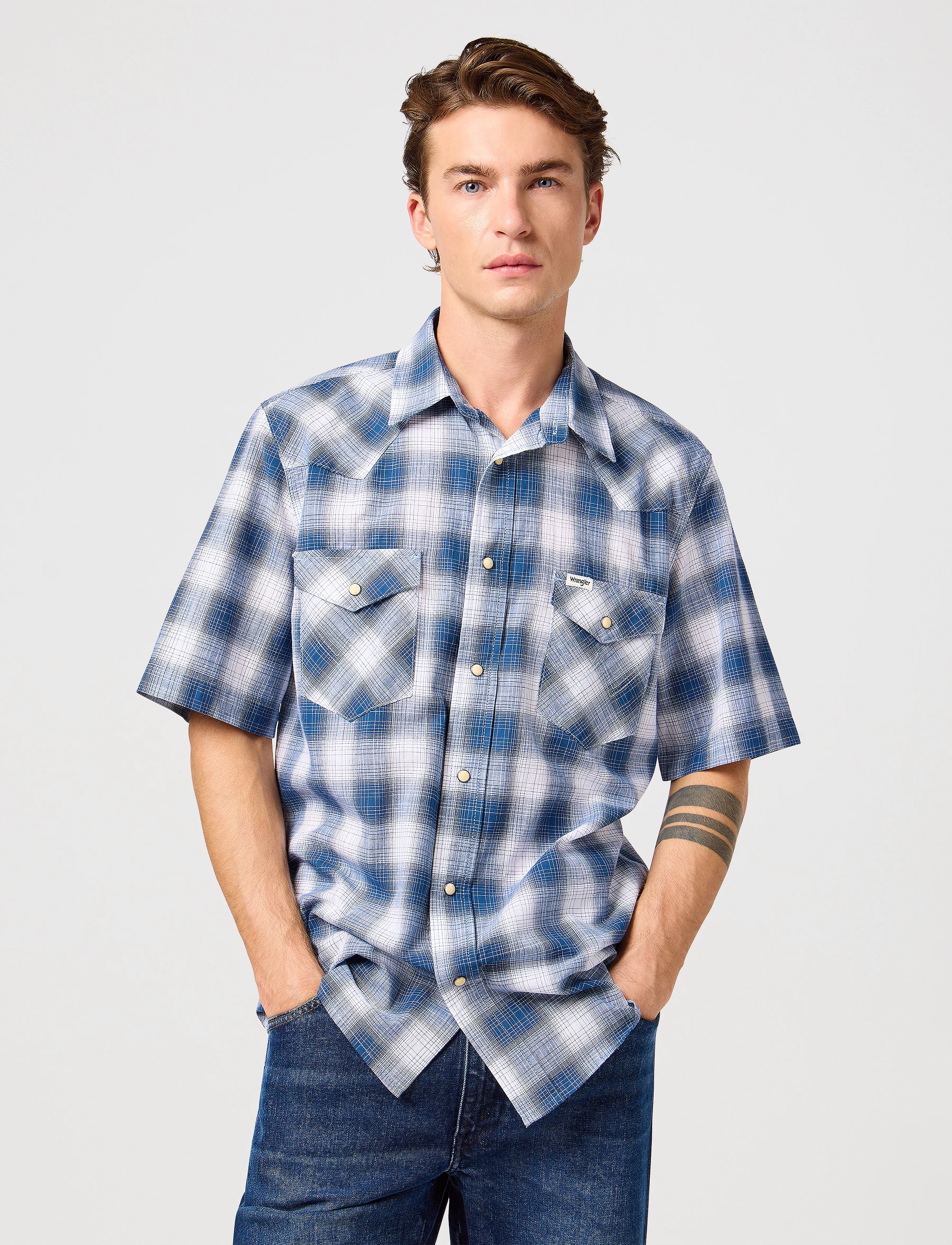 Wrangler Ss Western Shirt - Deals - BLUE SHADOW / navy