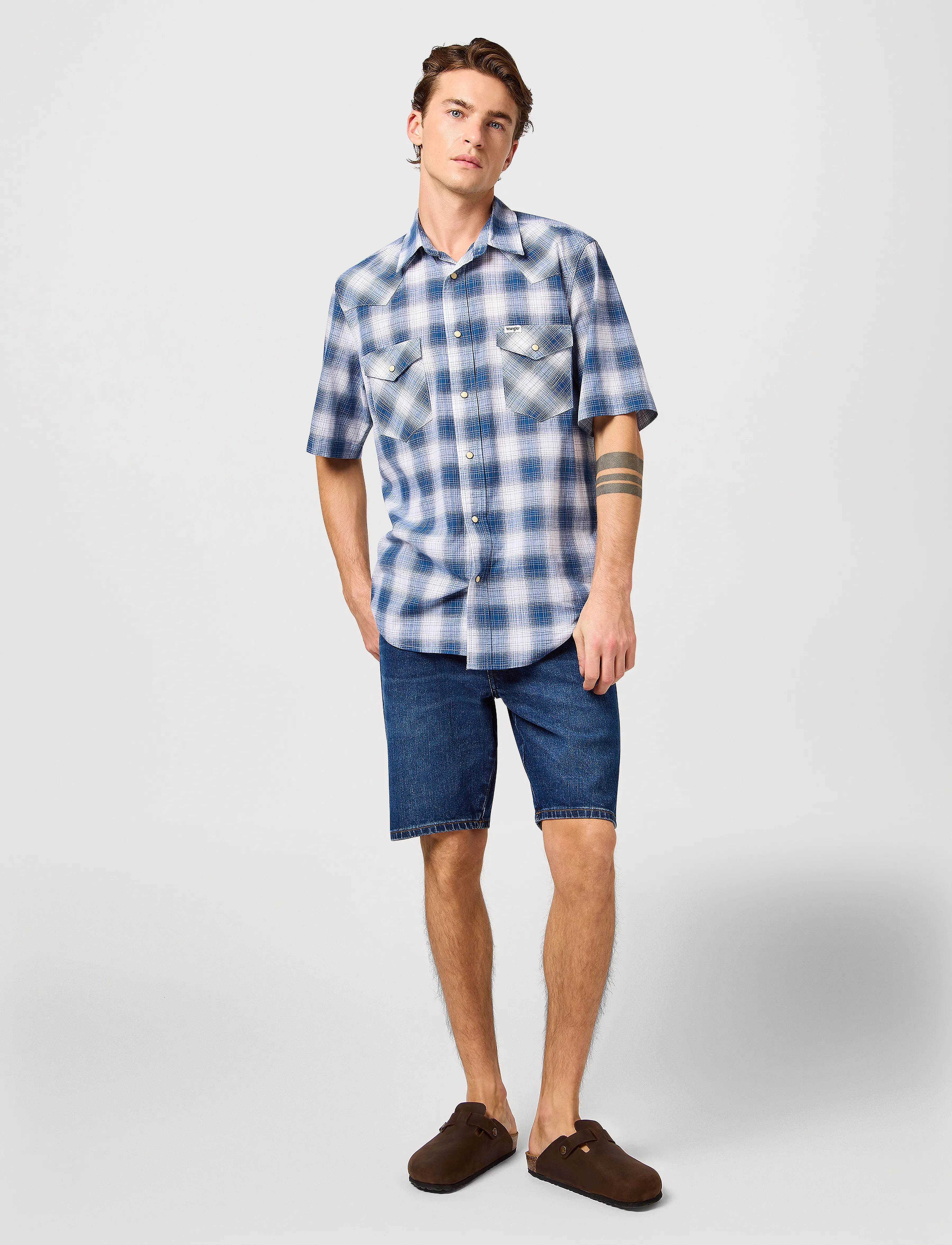 Wrangler - Ss Western Shirt - kortærmede skjorter - blue shadow - 4