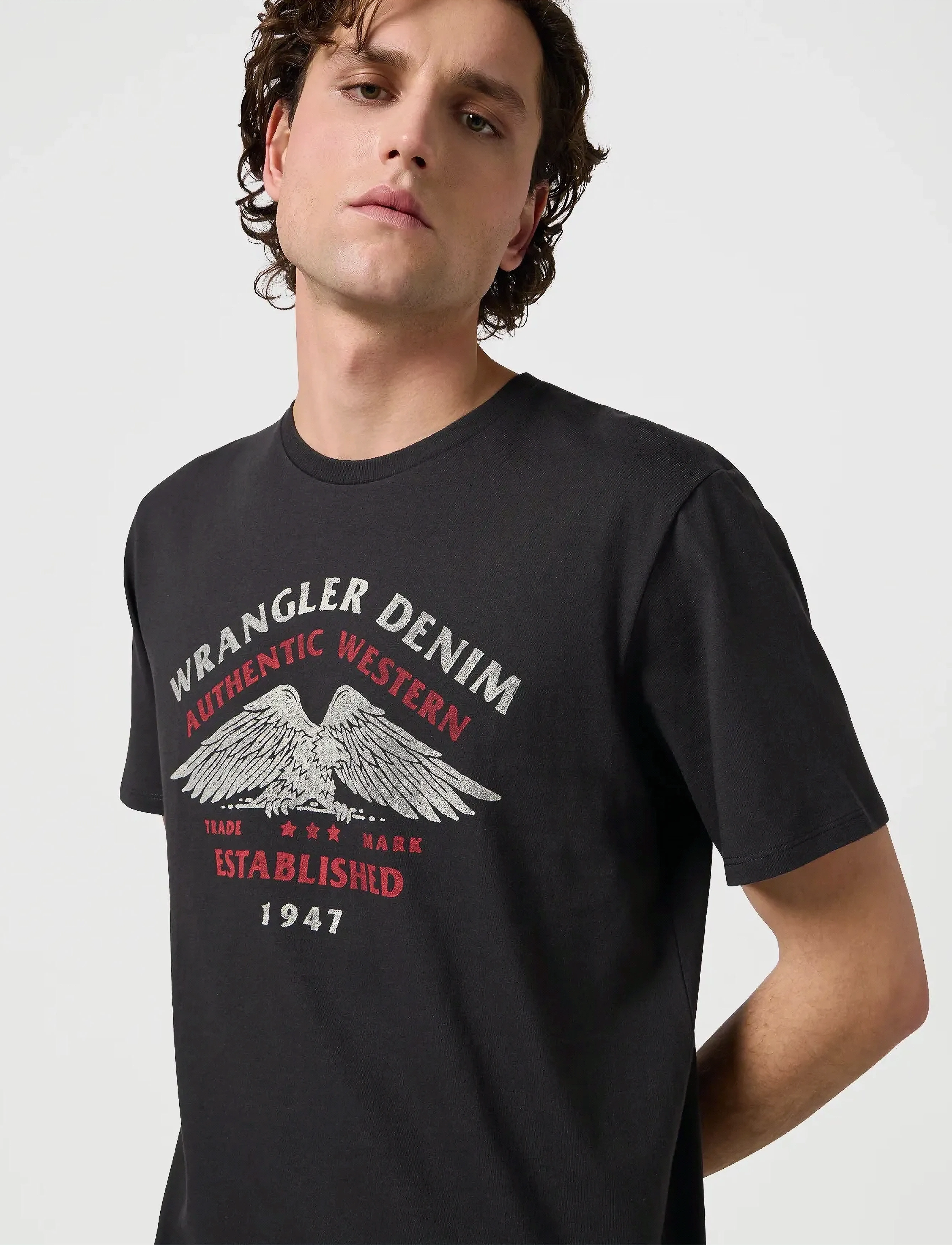 Wrangler - Americana Tee - faded black - 5
