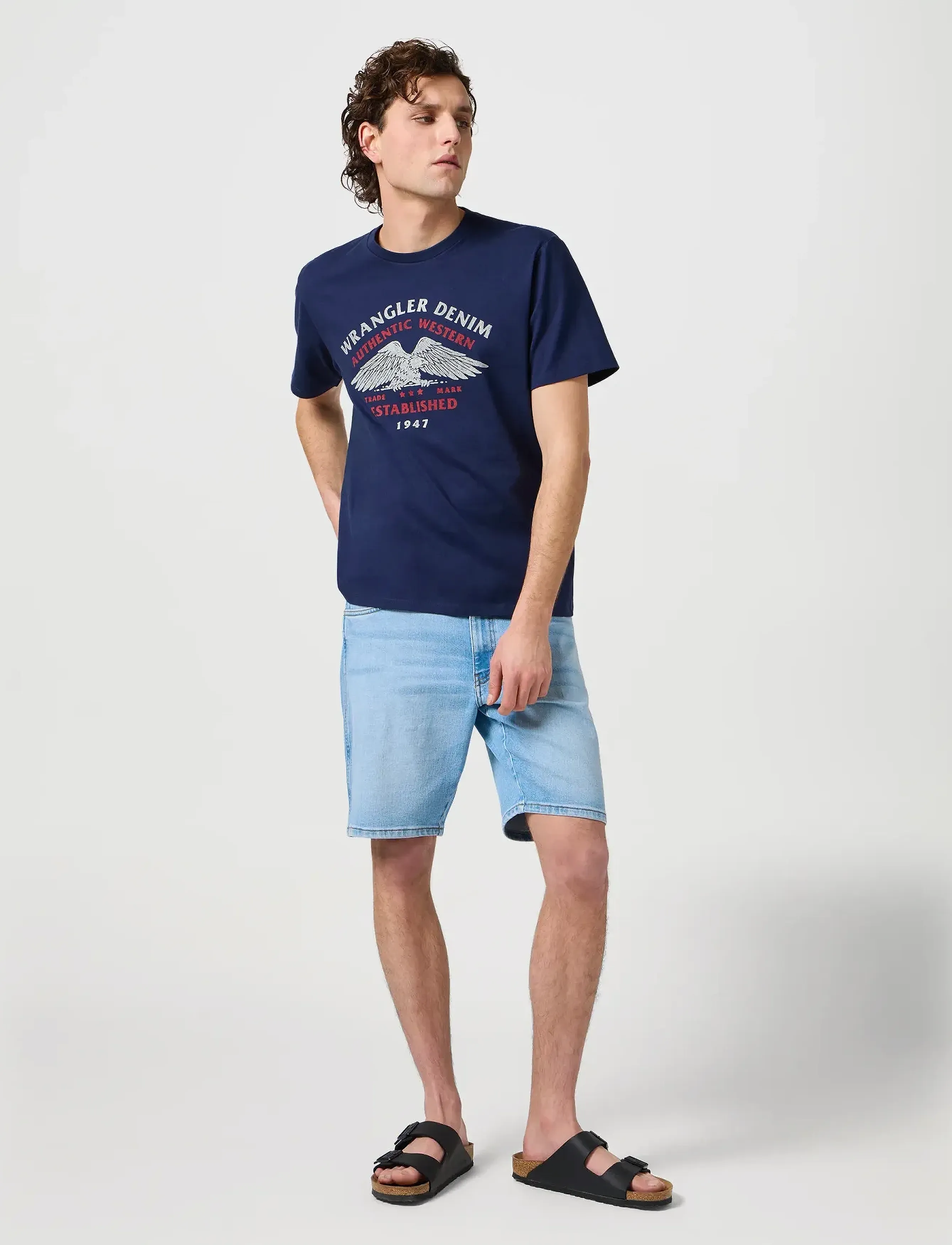 Wrangler - Americana Tee - t-shirts - navy - 4
