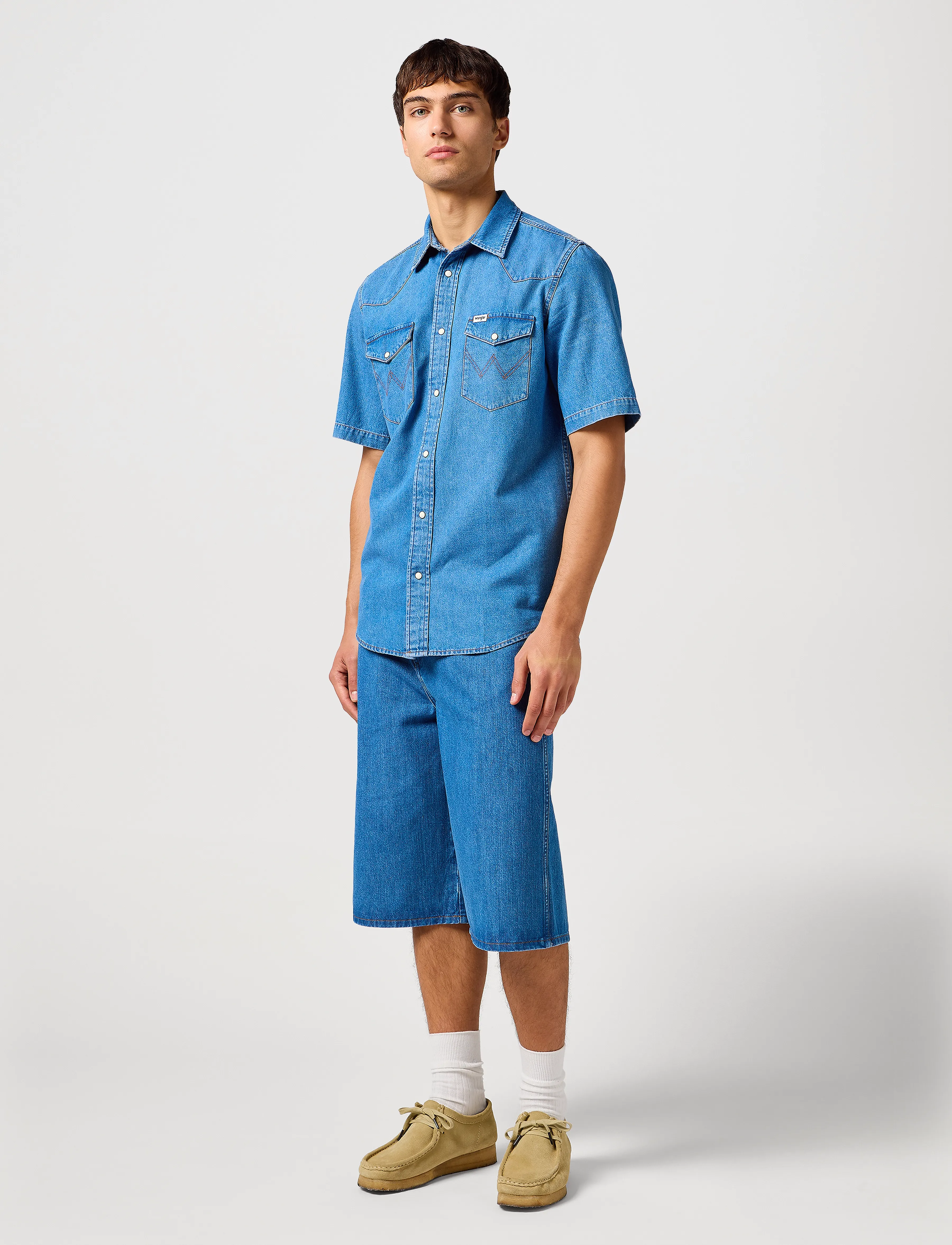 Wrangler - Jort Shorts - jeansshorts - mid stone - 4