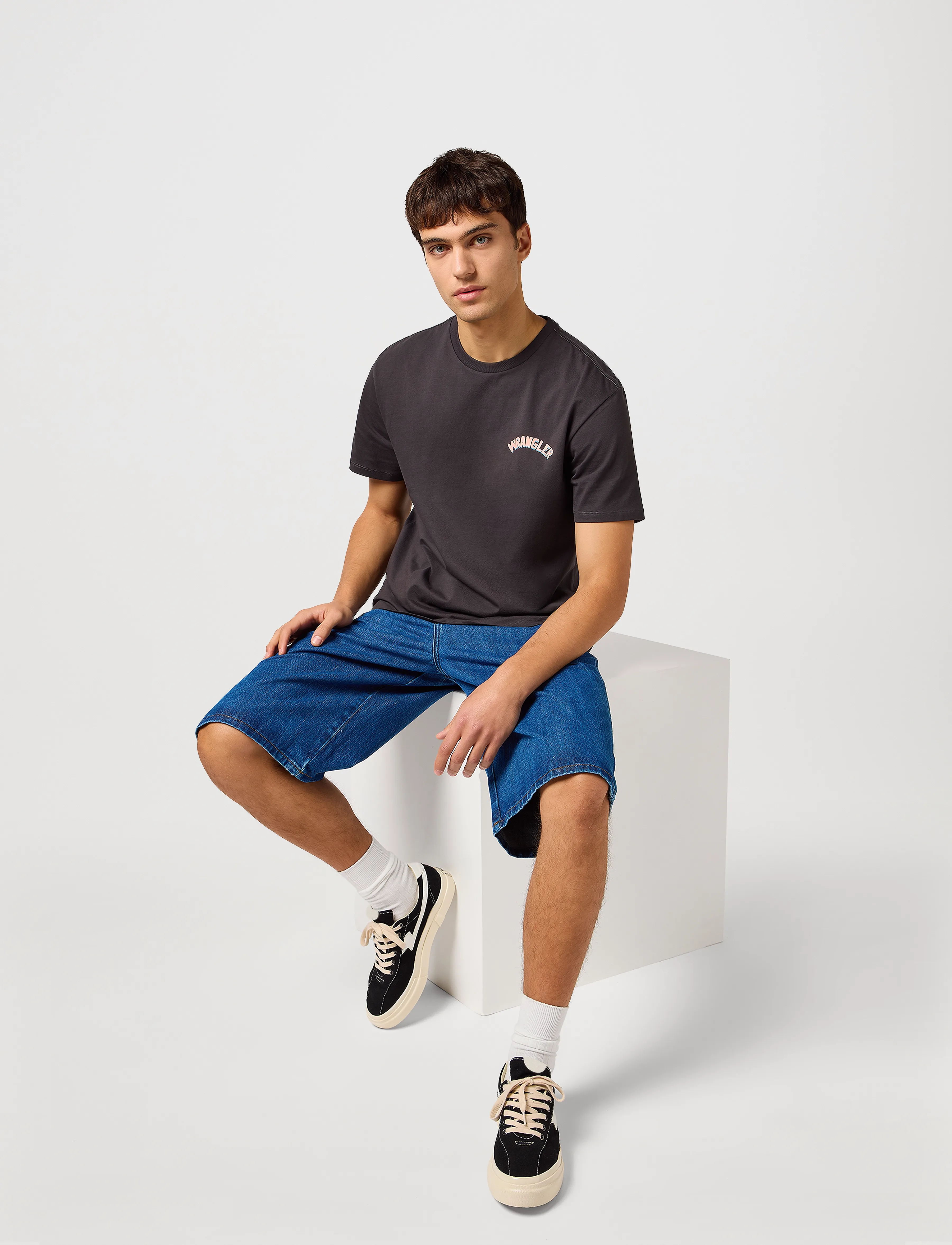 Wrangler Jort Shorts - Shorts - DARK STONE / blue