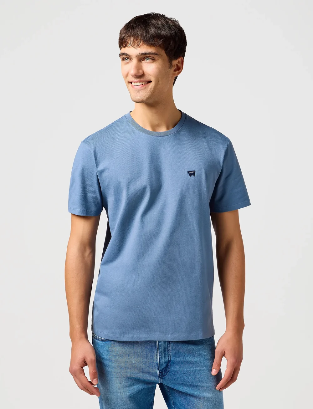 Wrangler - SIGN OFF TEE - kortärmade t-shirts - dusty blue - 0