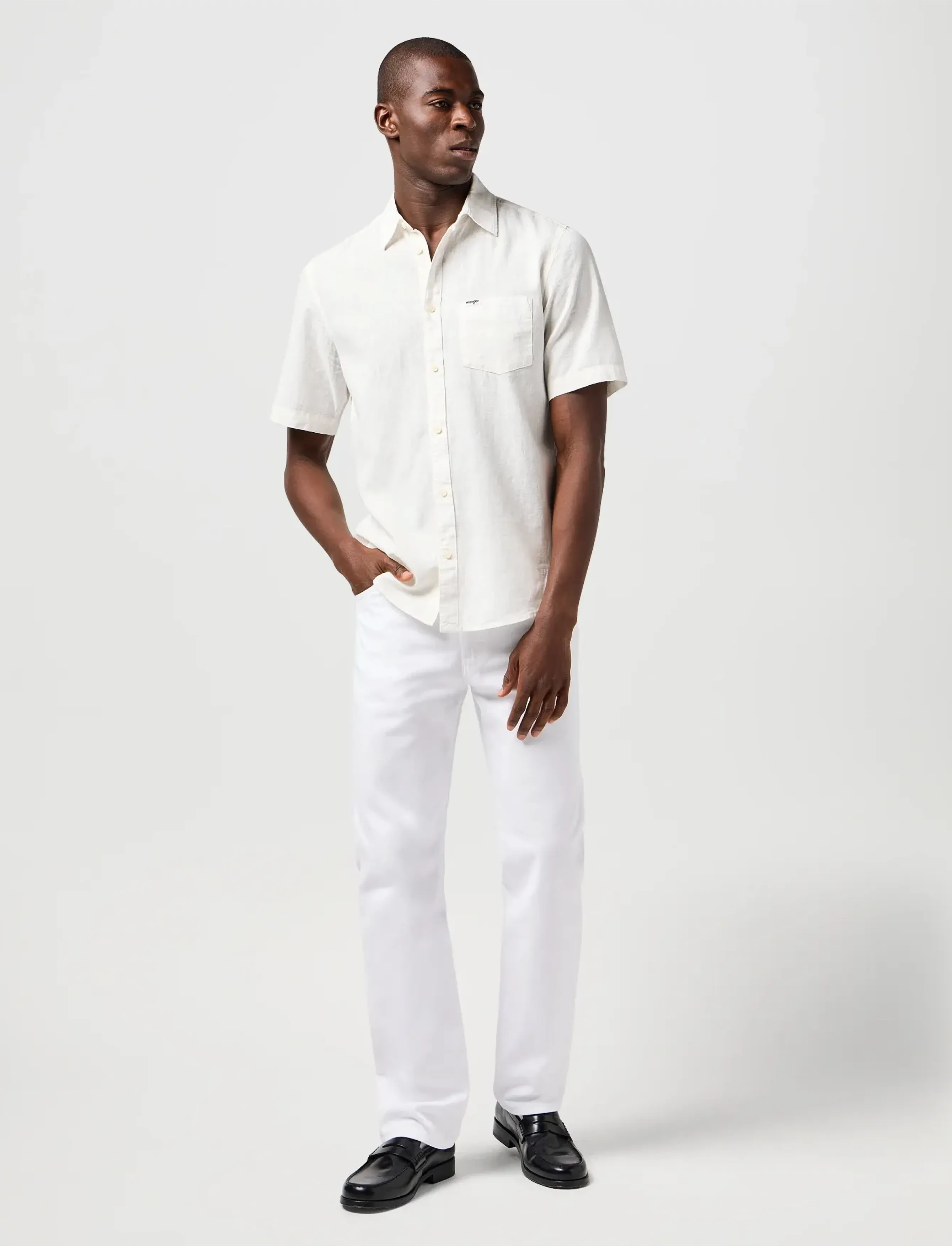 Wrangler - SS 1 PKT SHIRT - topper & t-skjorter - white - 5
