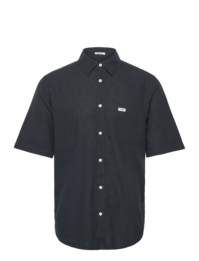 Wrangler - SS 1 PKT SHIRT - kurzarmhemden - black - 1