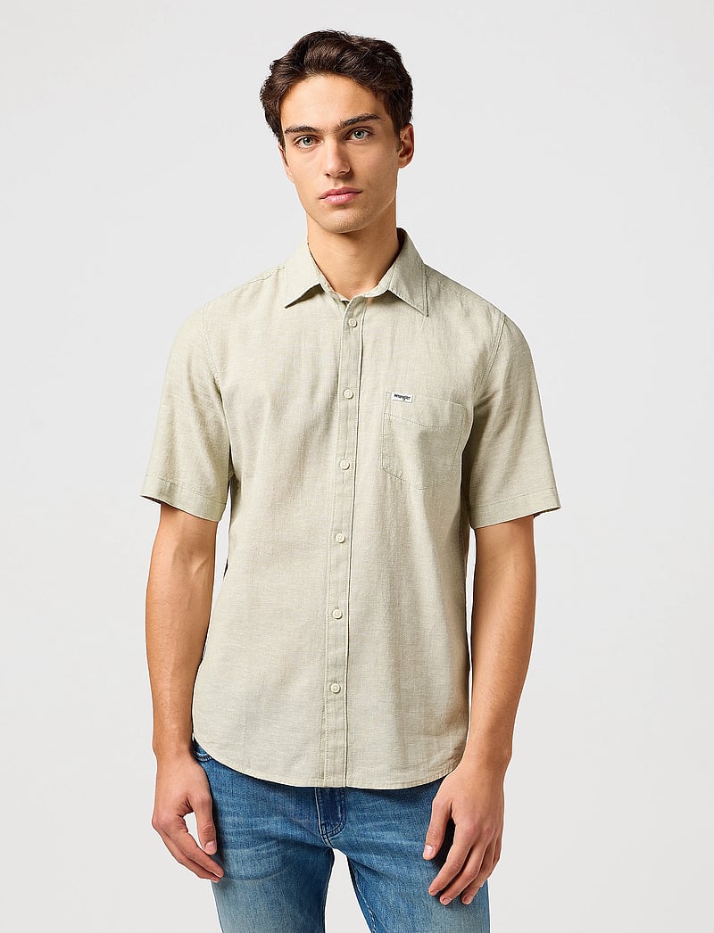 Wrangler - Ss 1 Pkt Shirt - short-sleeved shirts - tea - 0