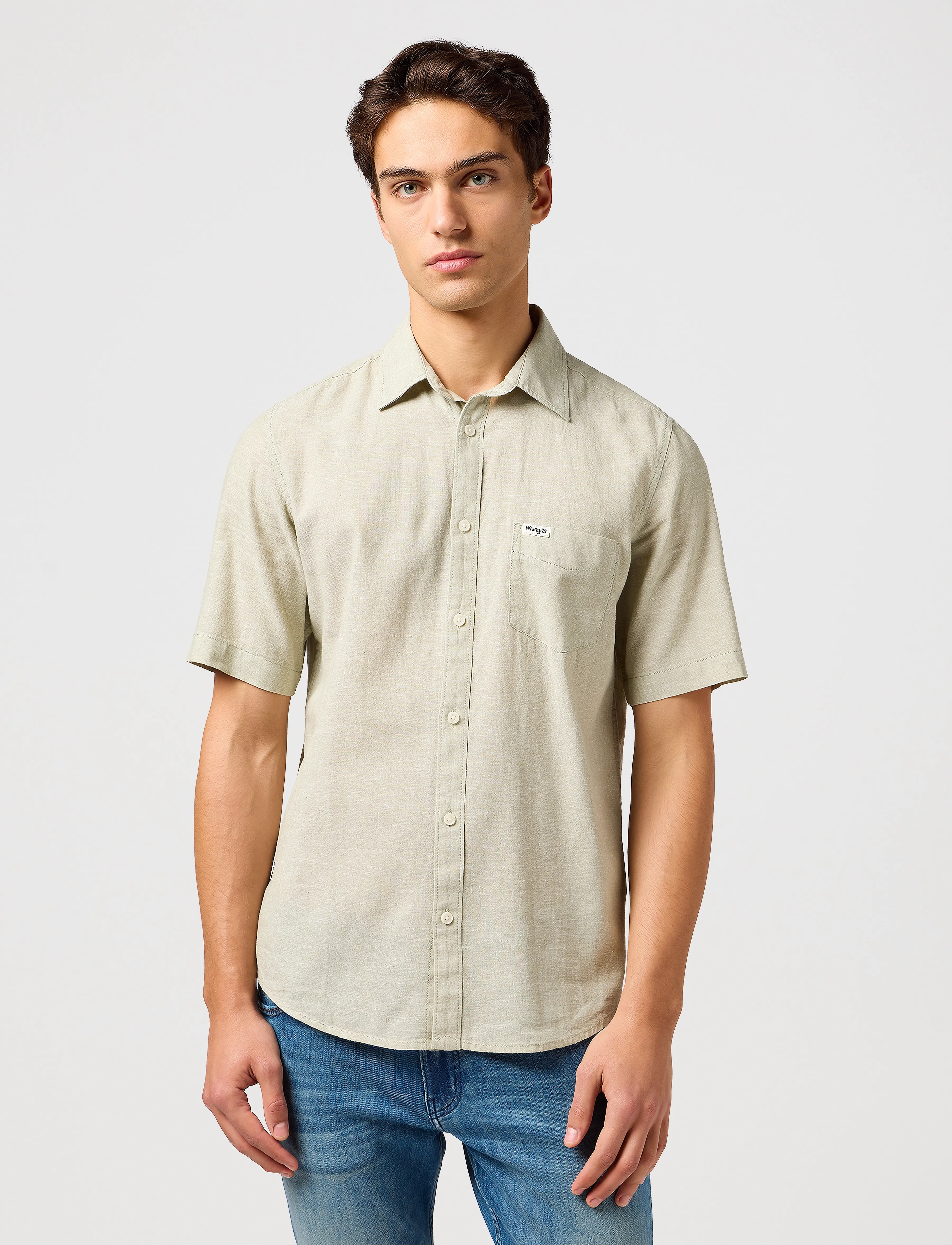 Wrangler Ss 1 Pkt Shirt - Kurzarmhemden - TEA / green