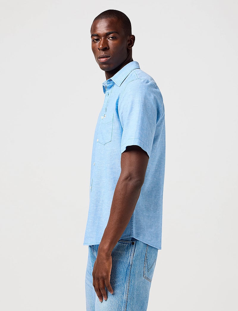 Wrangler - Ss 1 Pkt Shirt - tops & t-shirts - pacific blue - 0
