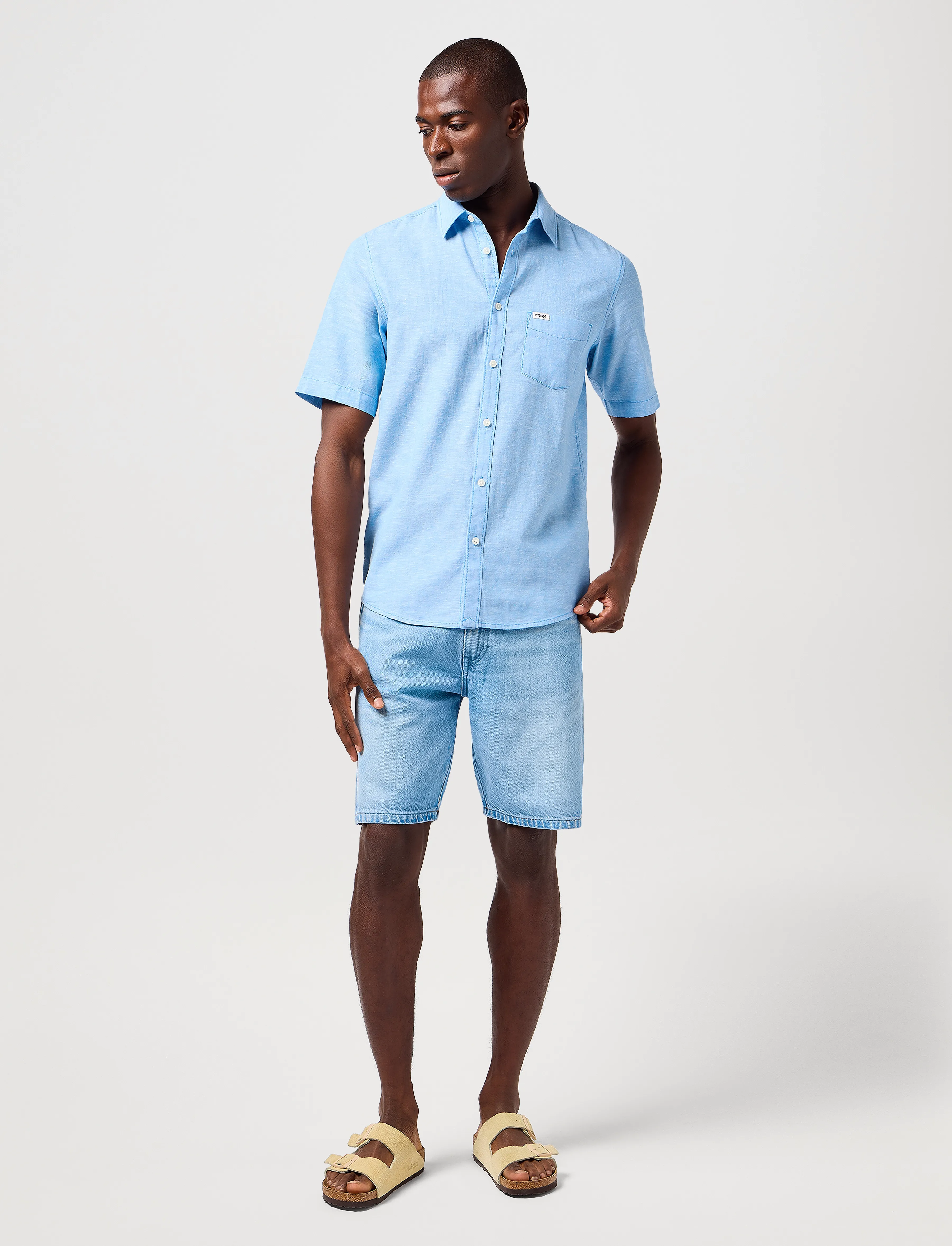 Wrangler - Ss 1 Pkt Shirt - toppe & t-shirts - pacific blue - 5
