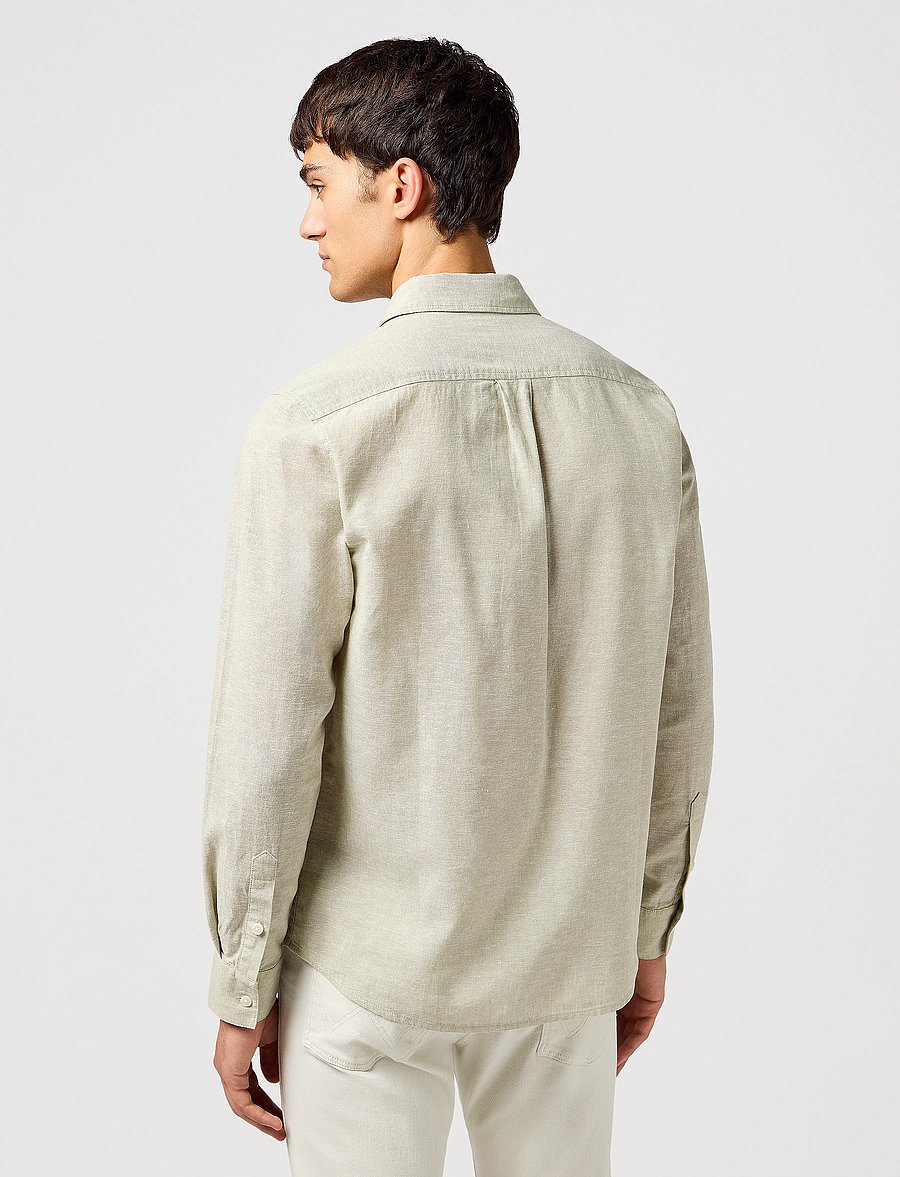Wrangler - 1 Pkt Shirt - leinenhemden - tea - 3