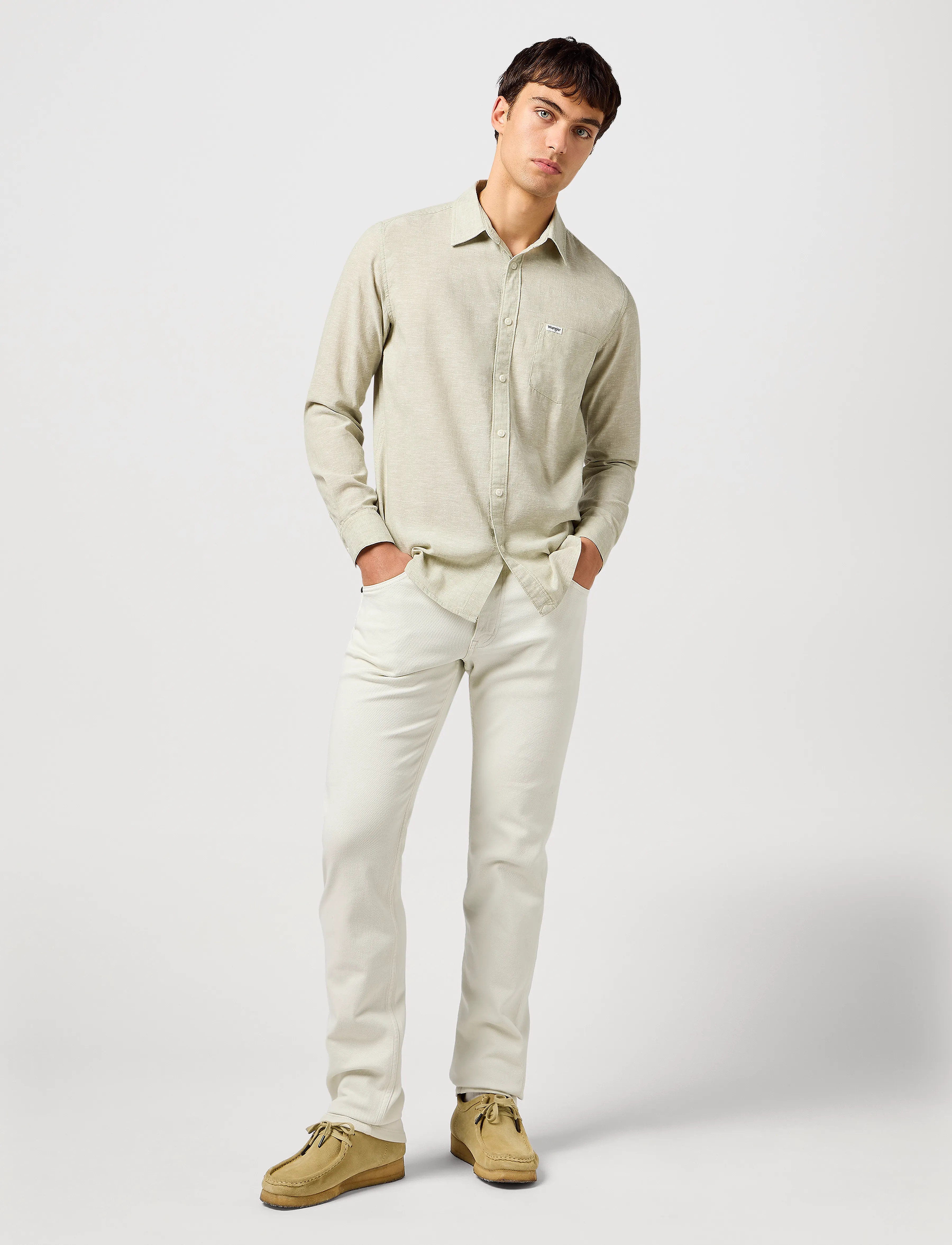 Wrangler - 1 Pkt Shirt - linneskjortor - tea - 4