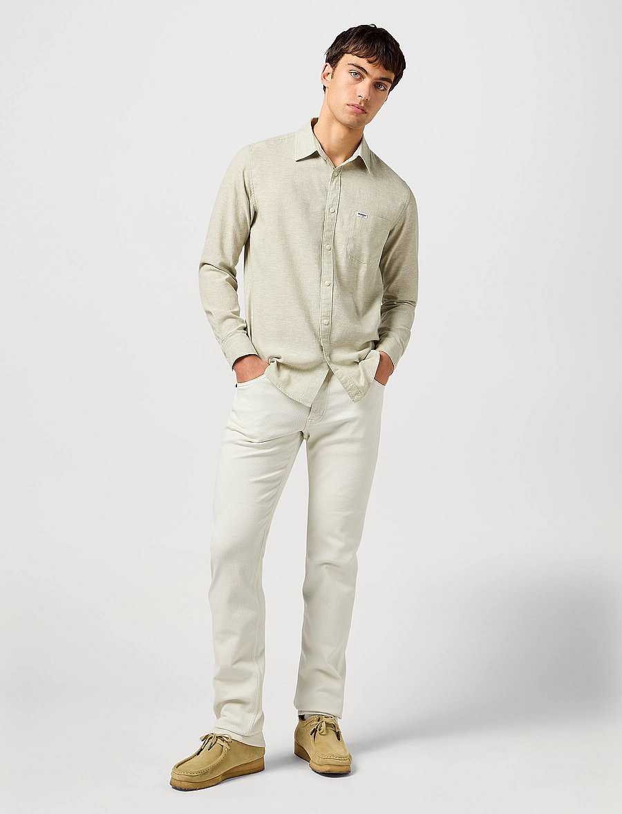 Wrangler - 1 Pkt Shirt - leinenhemden - tea - 4