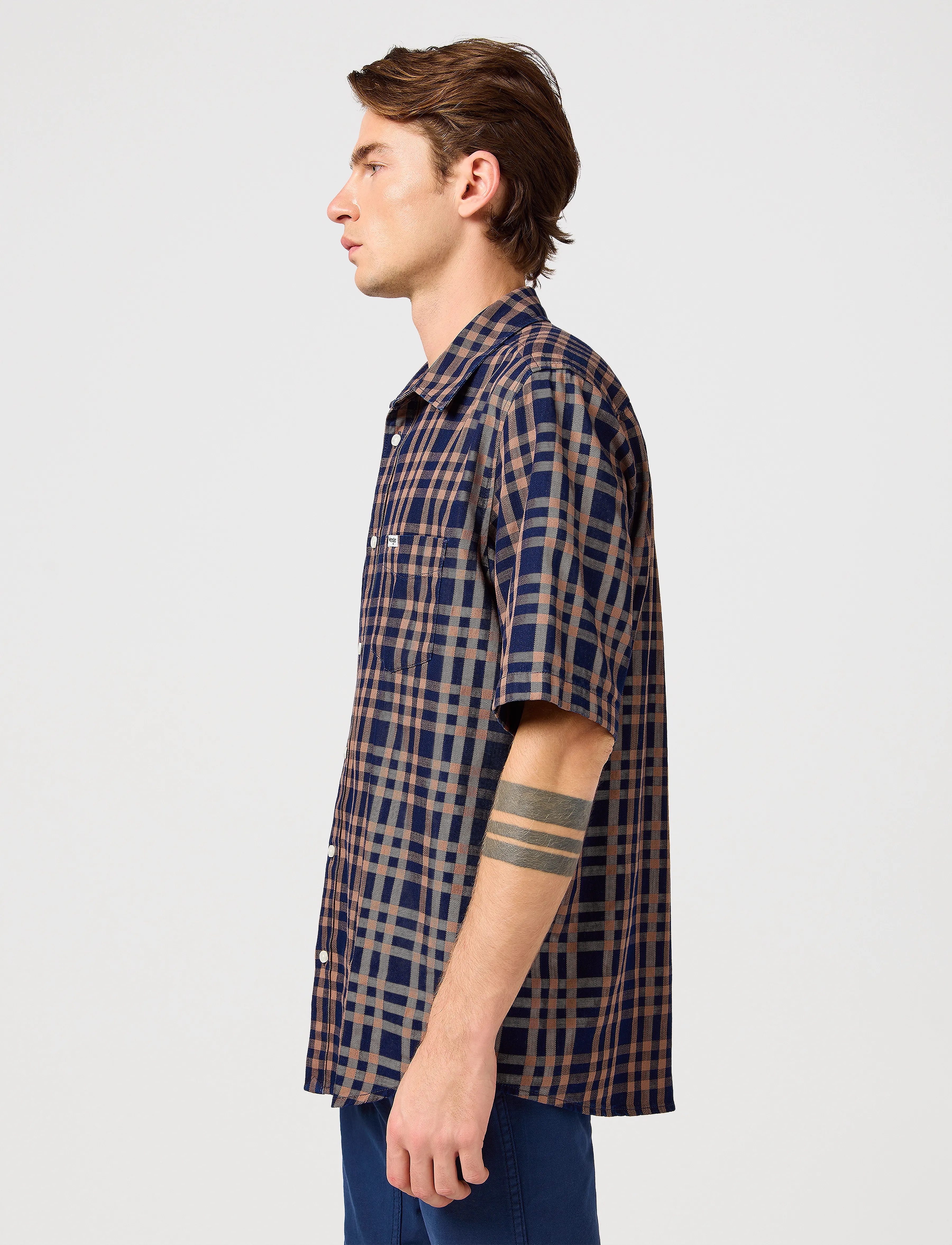 Wrangler - Ss 1 Pkt Shirt - laveste priser - raw umber indigo - 5