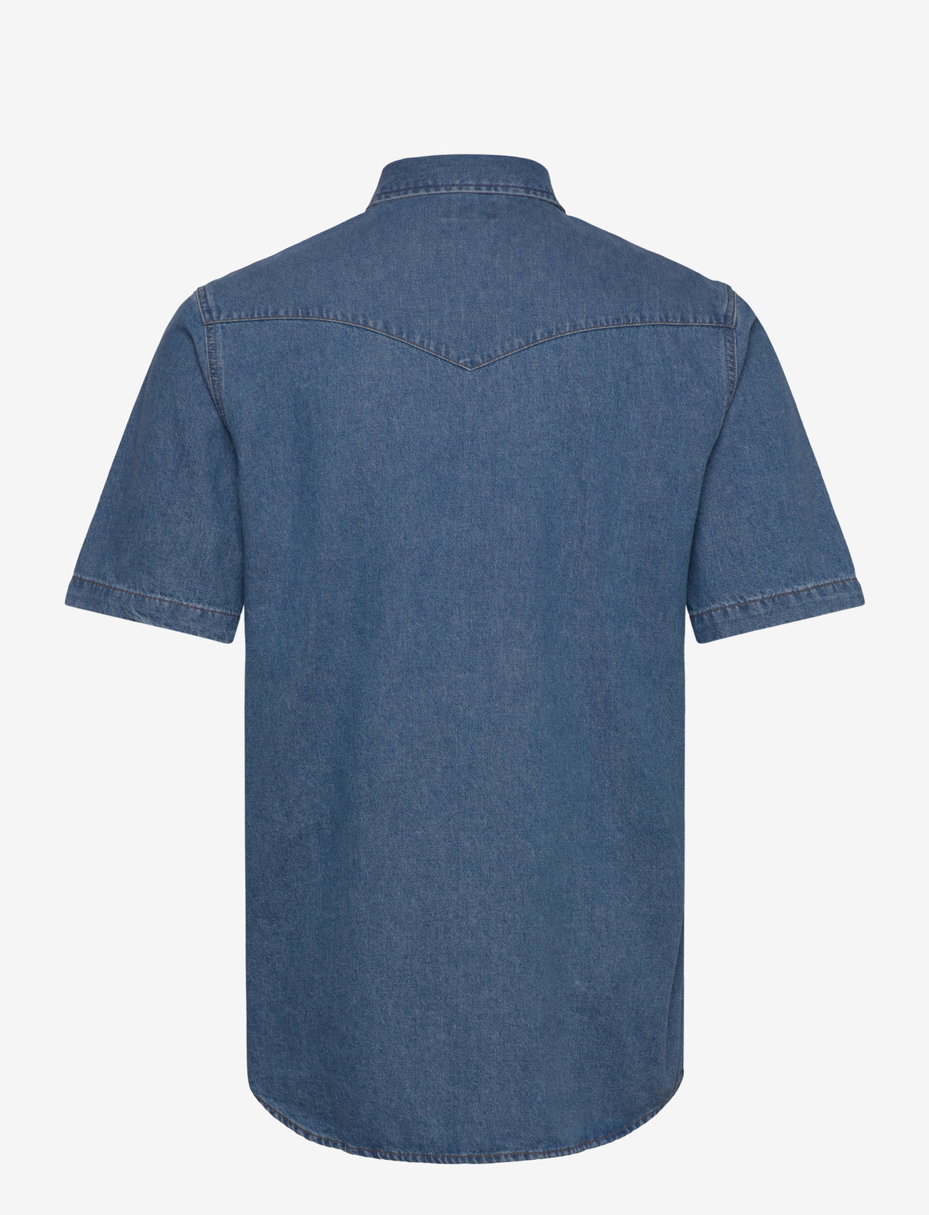 Wrangler - Ss Western Shirt - kortärmade skjortor - mid wash - 2