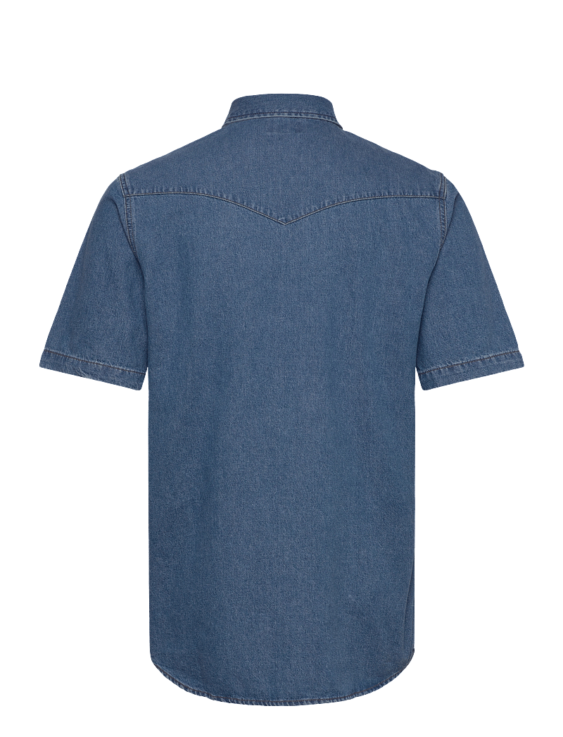 Wrangler - Ss Western Shirt - kortärmade skjortor - mid wash - 2